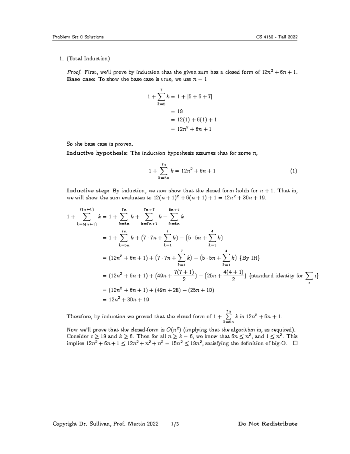 PS0-solutions - Homework0 solutions - Problem Set 0 Solutions CS 4150 ...