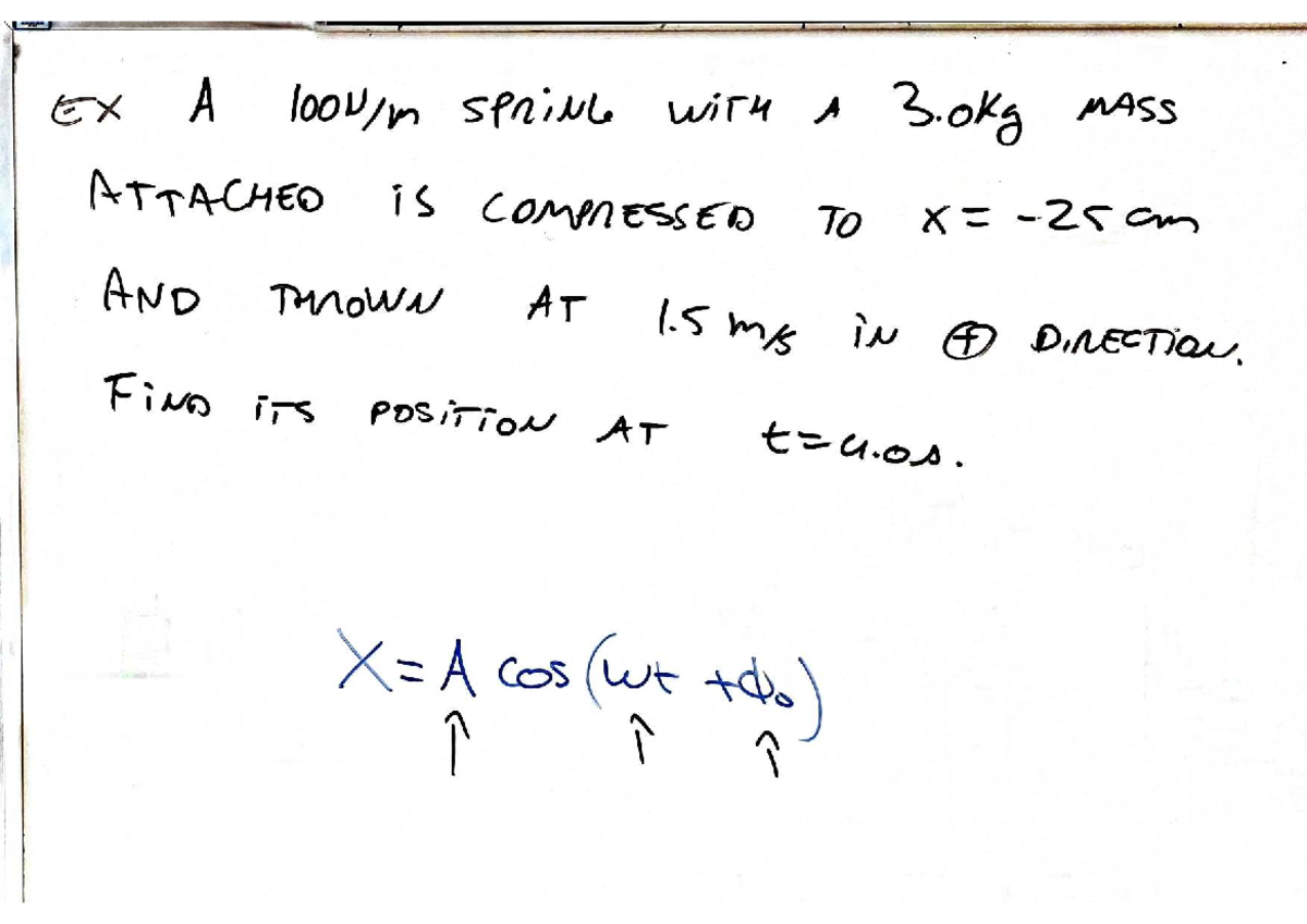 NYC08 Lecture 03: Spring Dynamics with Mass and SHM Analysis - Studocu