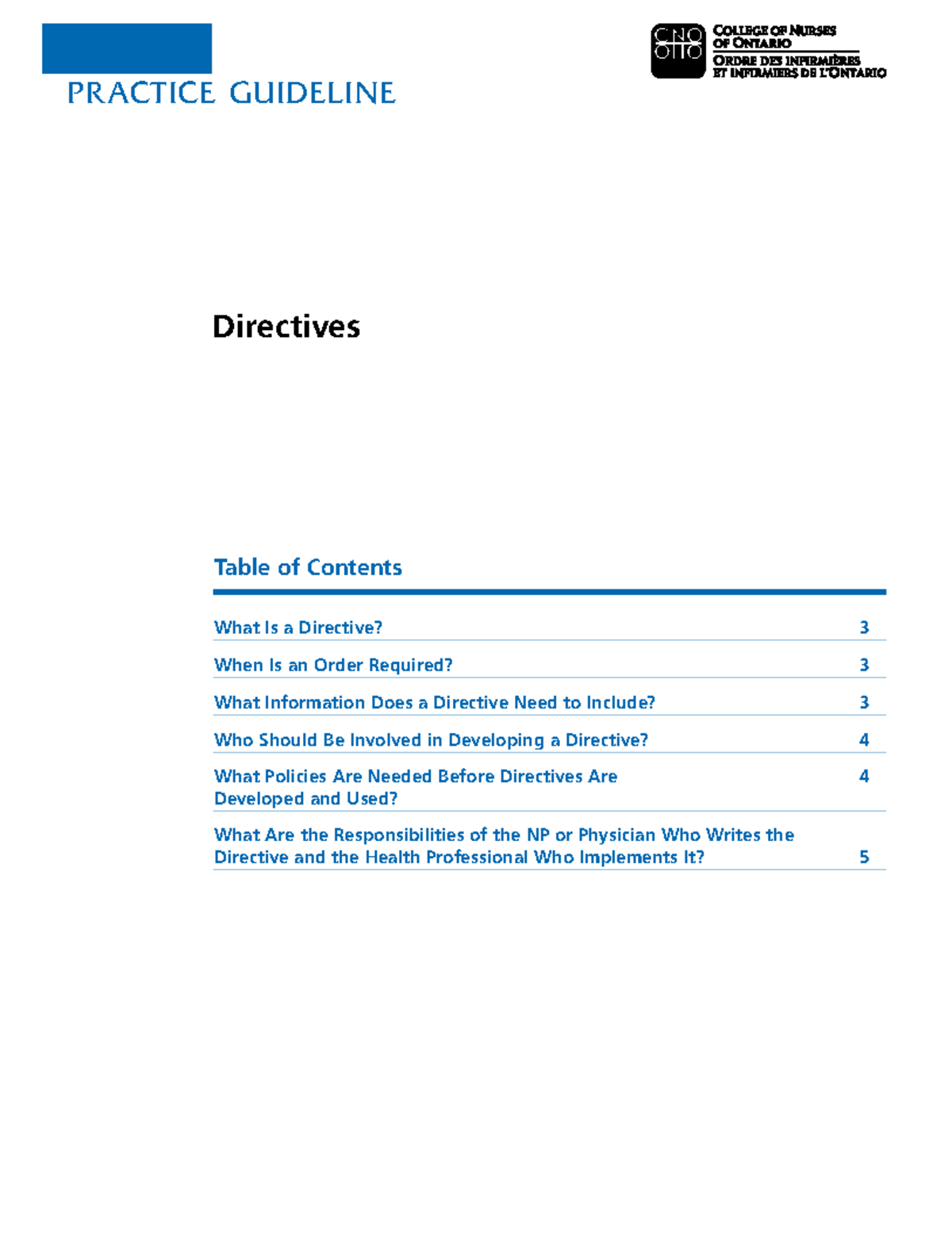 PR ACTICE GUIDELINE: Understanding Medical Directives and ...