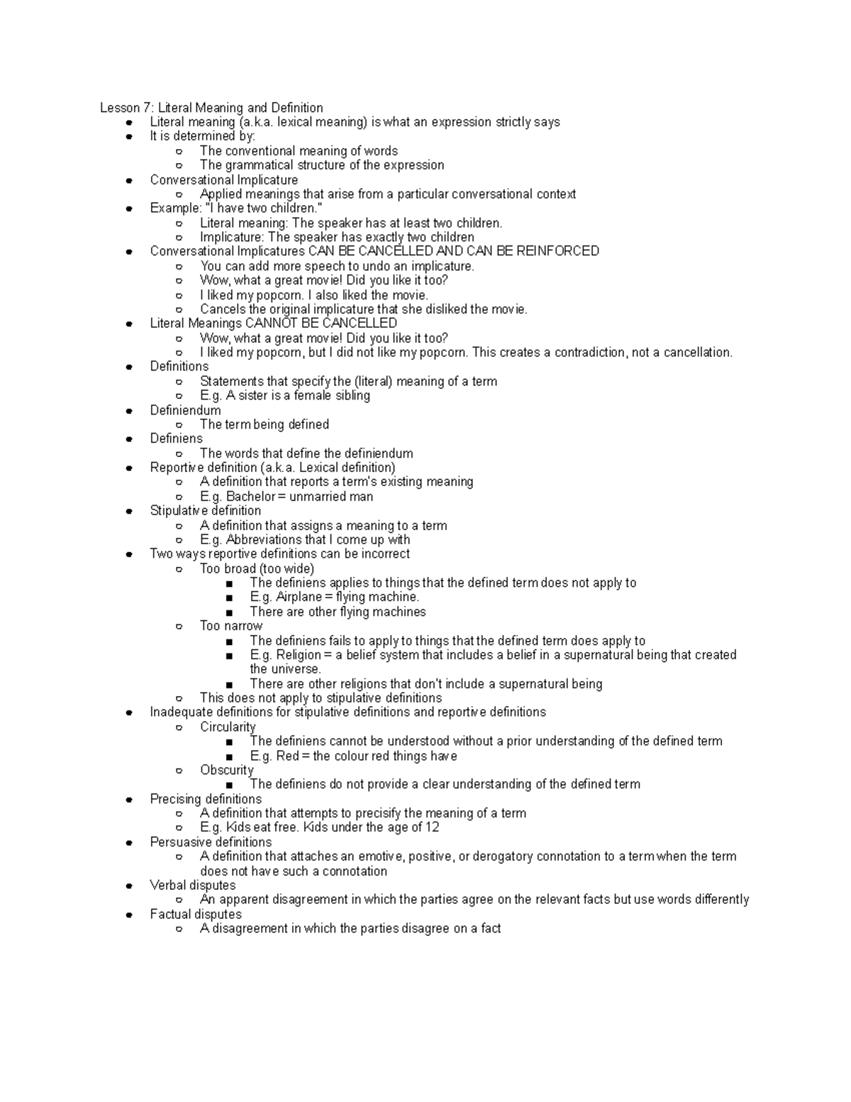 Philosophy 101: Final Exam Study Notes on Meaning and Fallacies - Studocu