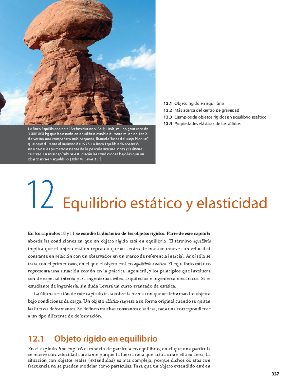 Capítulo 12: Equilibrio Estático y Elasticidad en Objetos Rígidos - Studocu