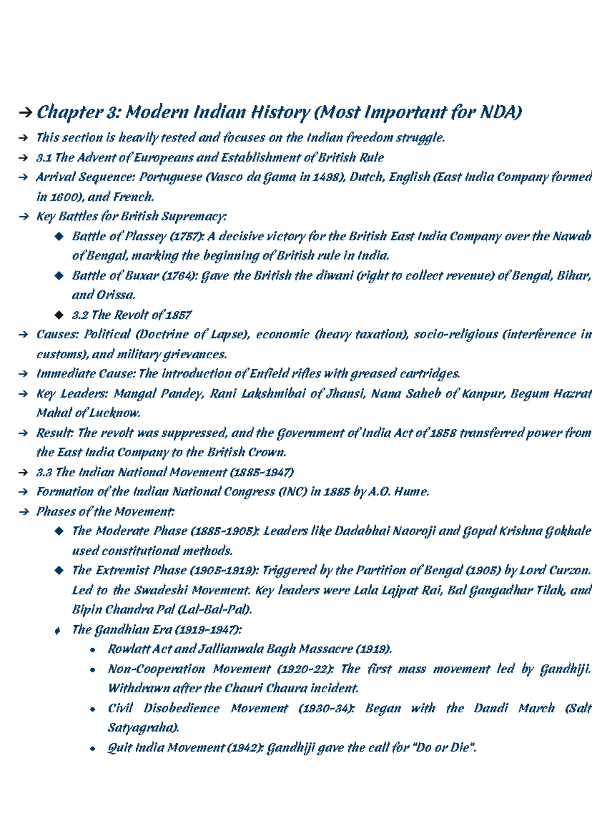 NDA History Chapter-Wise Notes for Exam Preparation 6 - WORLD HISTORY ...