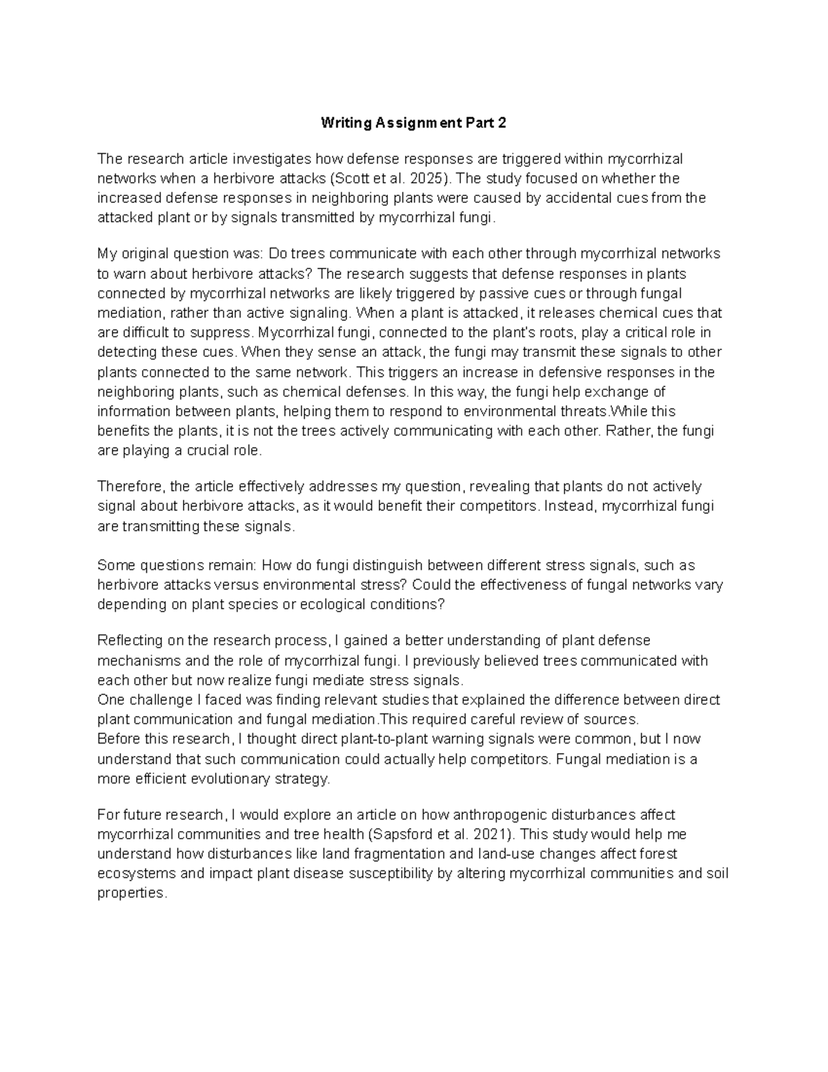 Writing Assignmnt part 2 - Writing Assignment Part 2 The research ...