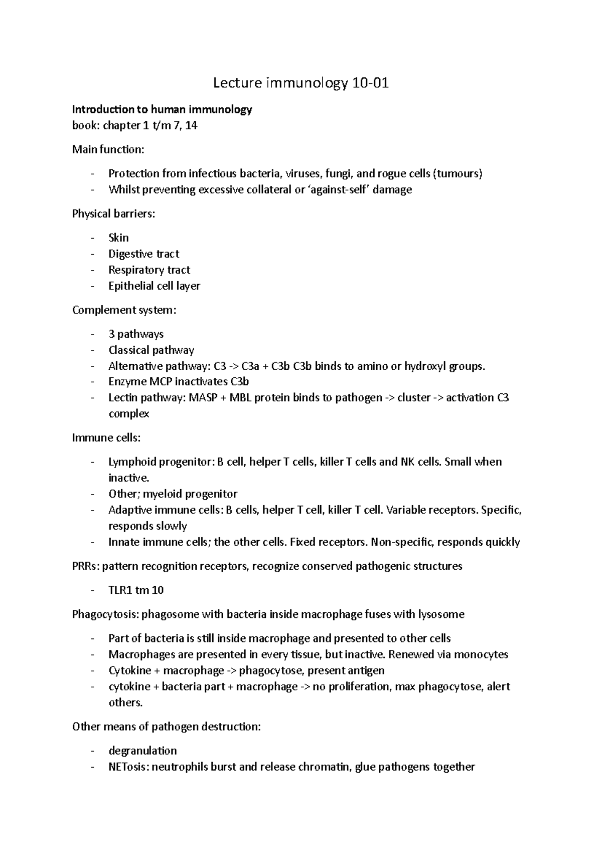 Lecture Immunology 2: Introduction and Key Concepts in Human Immunology ...