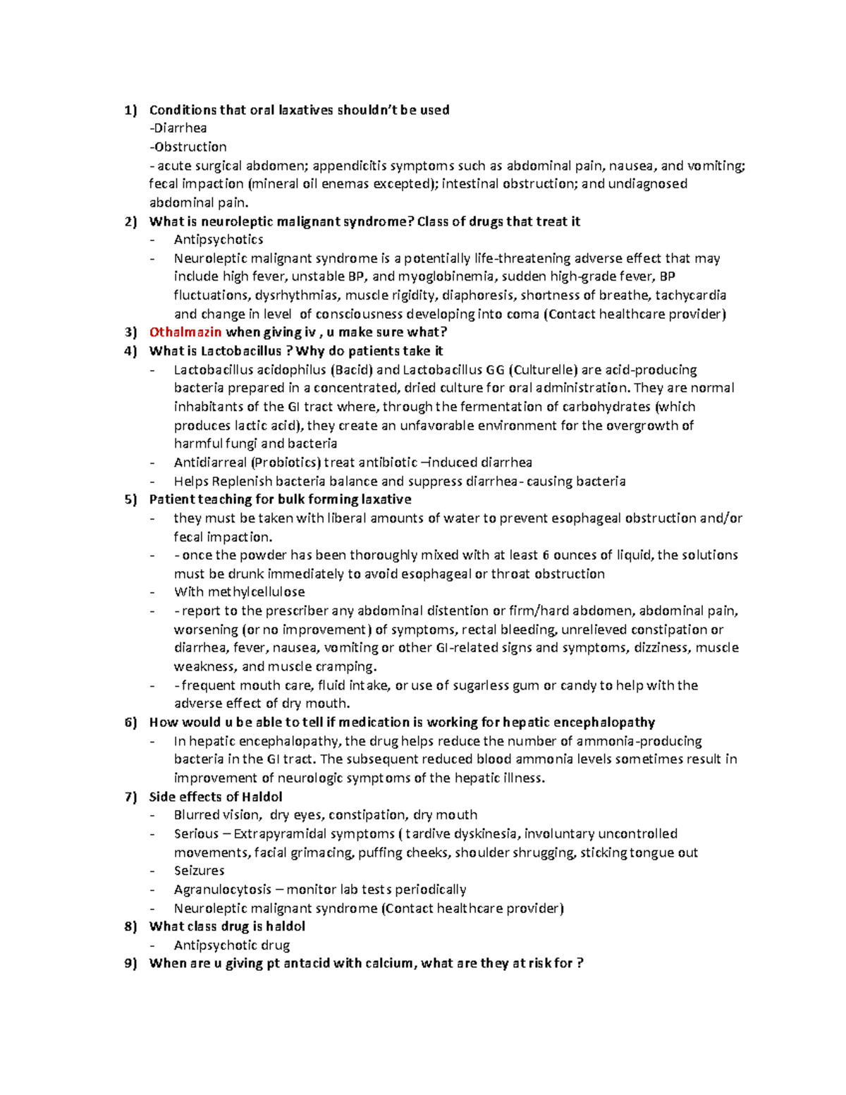 Pharm 101: Final Exam Study Notes on Common Medications and ...
