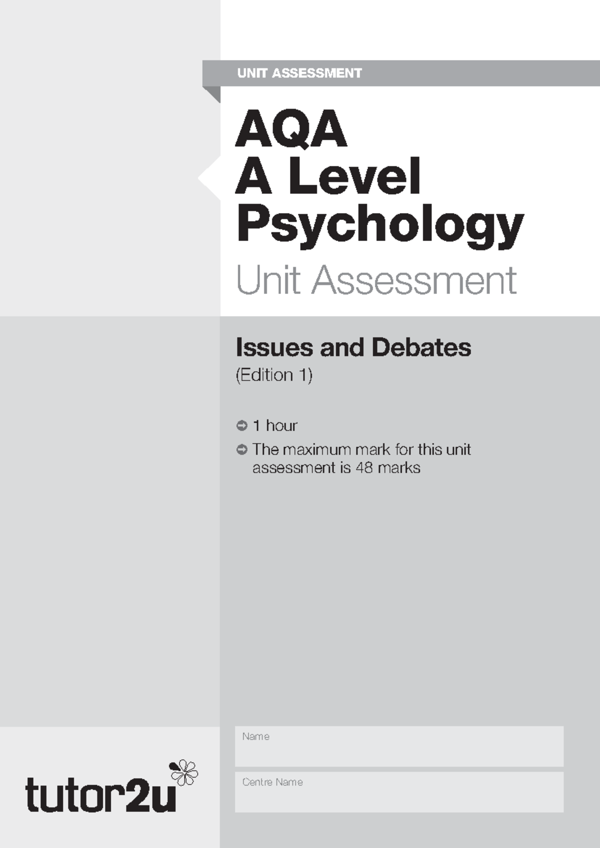 AQA A Level Psychology Unit Assessment: Issues and Debates Qs - Studocu
