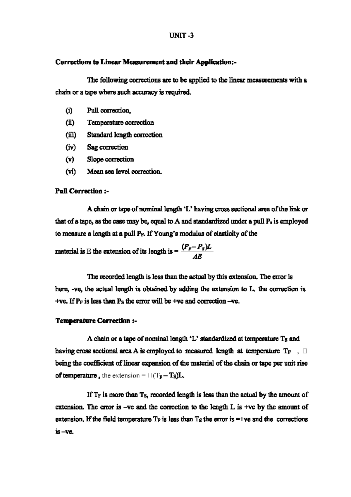 Corrections to Linear Measurement and their Application - Civil ...