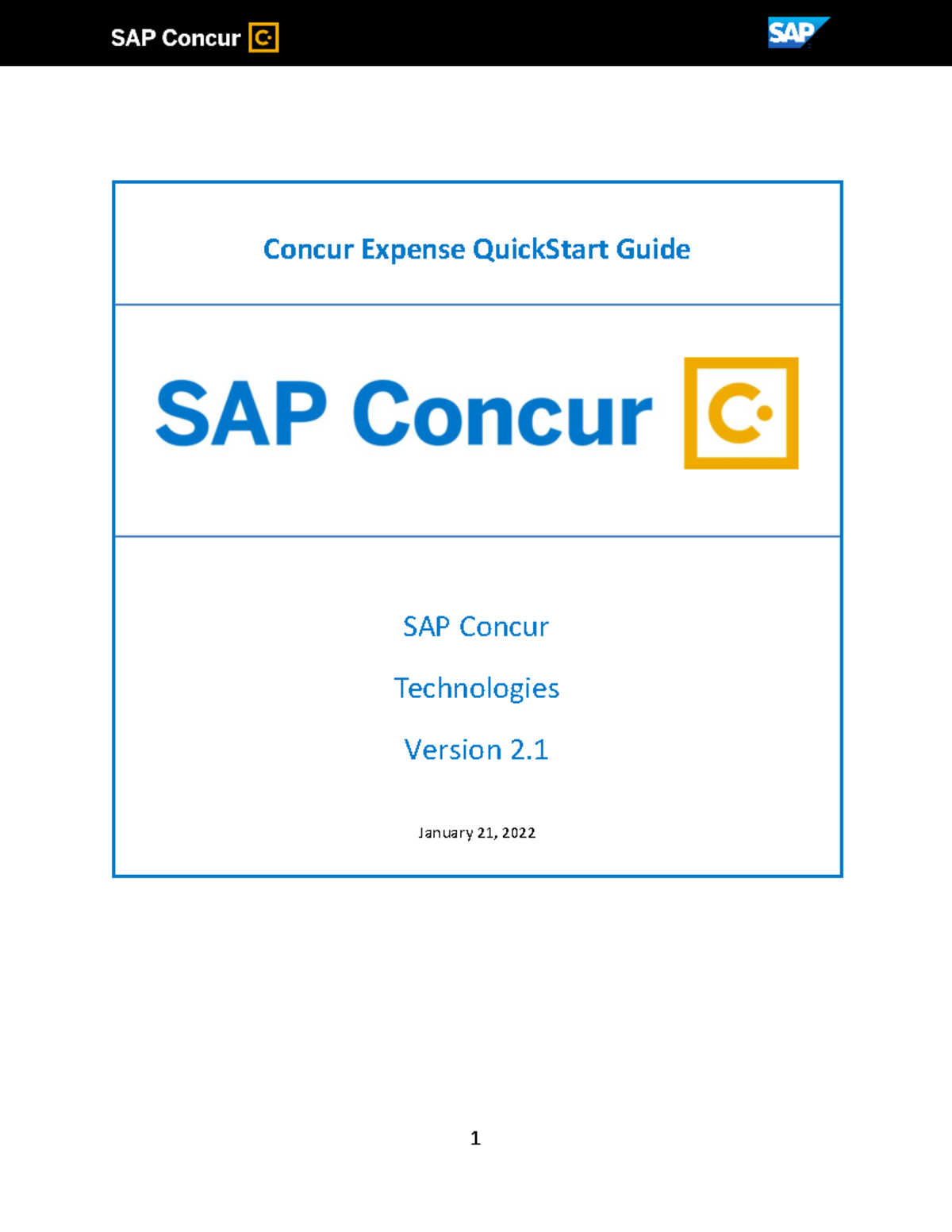 FI Concur Expense QuickStart Guide - Version 2.1 (Jan 2022) - Studocu