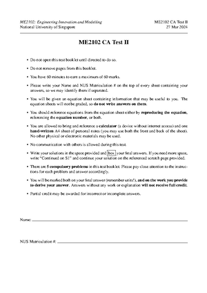 ME2102 Cheatsheet - SolidWorks Modeling, Assembly, and Projection Cheat ...