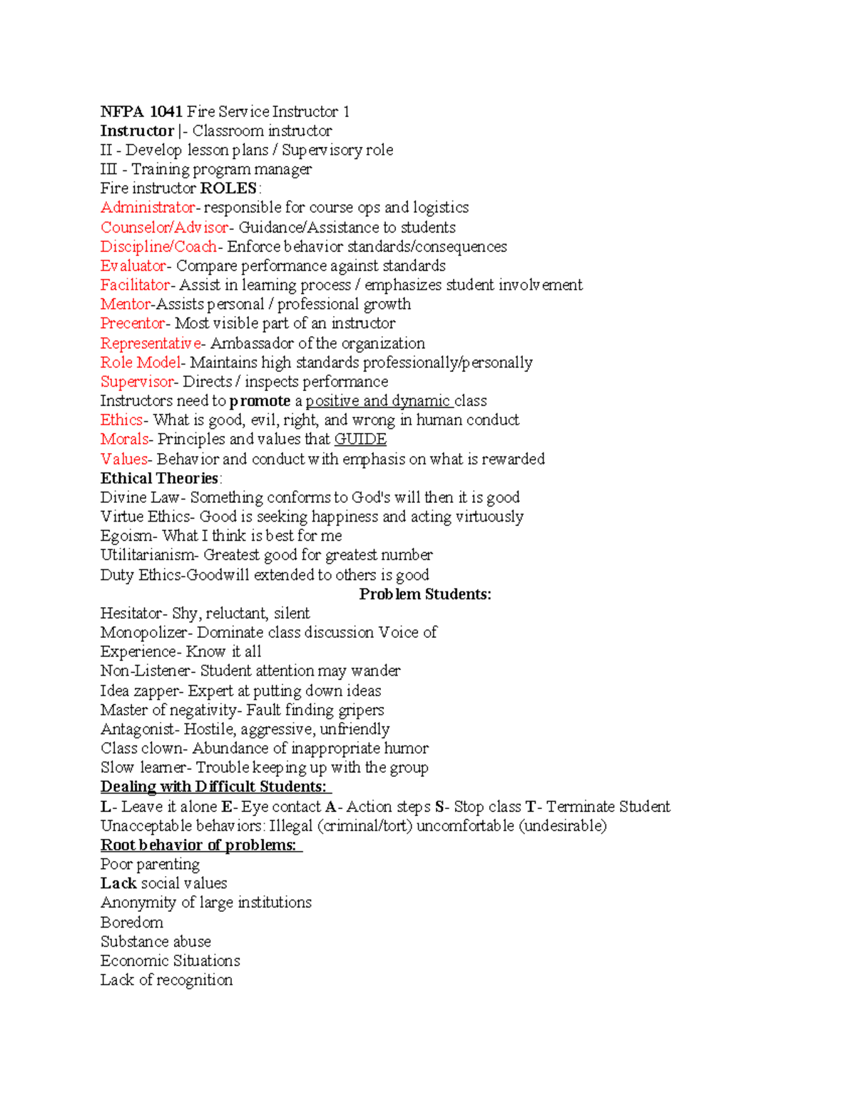 NFPA 1041 Fire Service Instructor I: Comprehensive Study Guide on ...