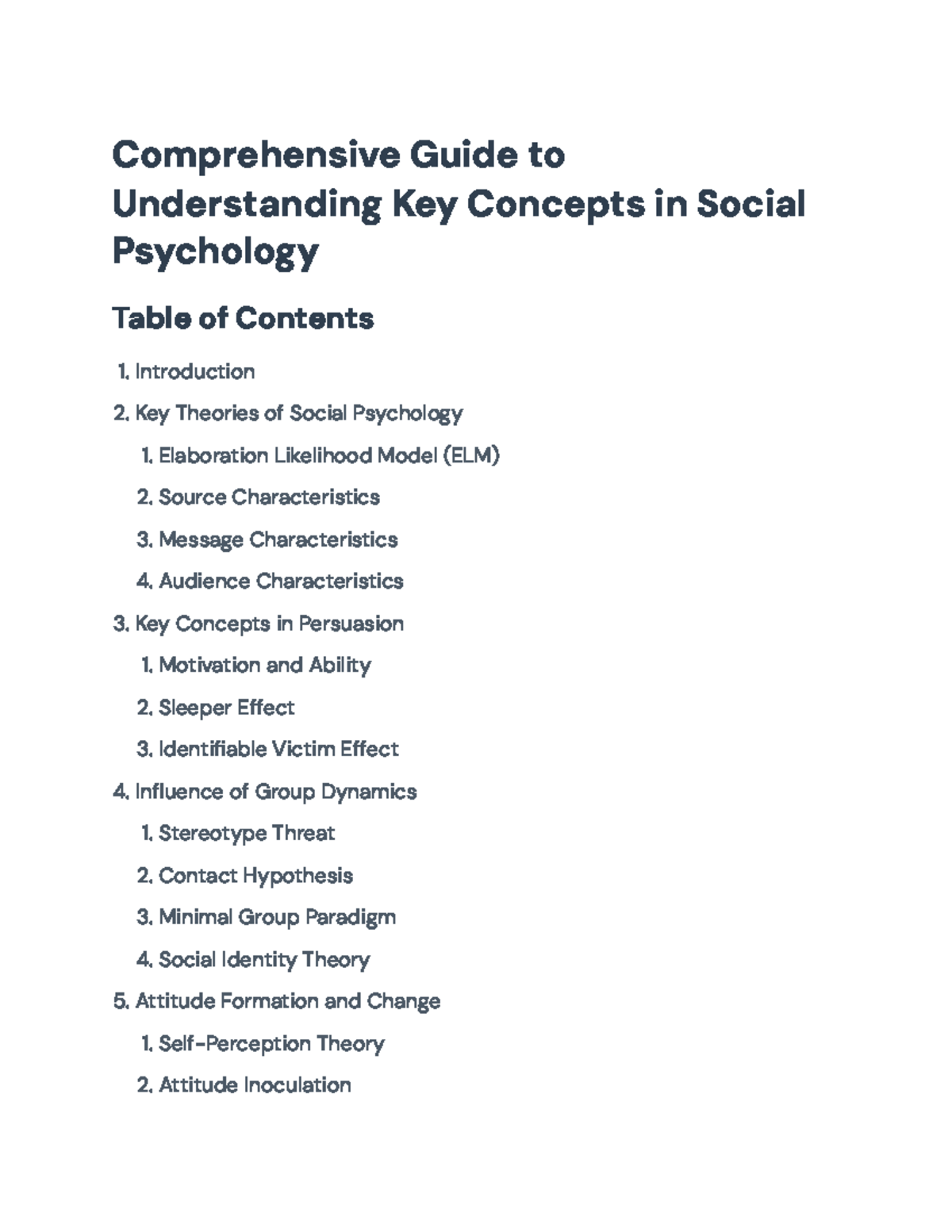 Psych 3100 Final Exam Guide: Key Concepts in Social Psychology ...