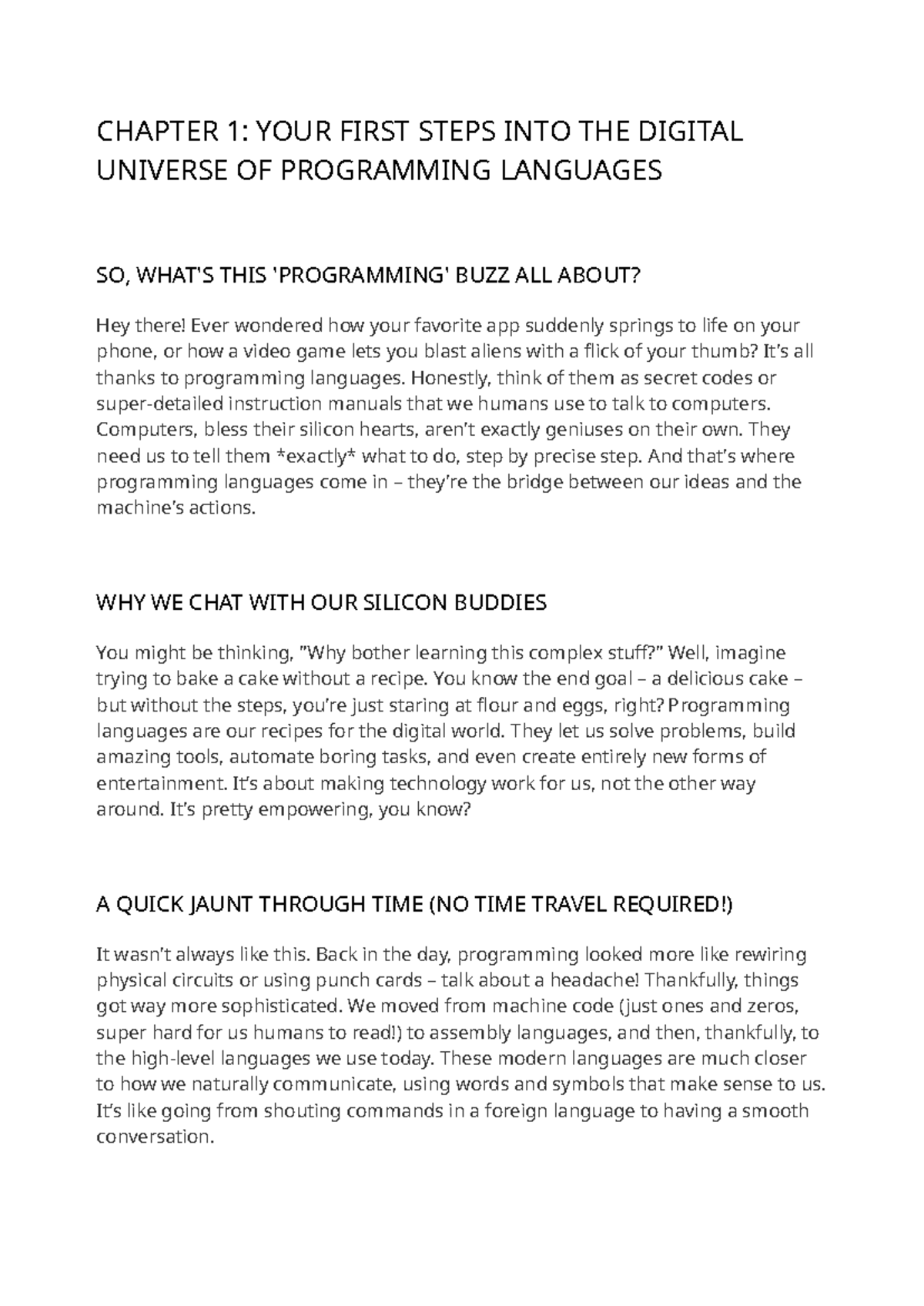 CHAPTER 1: INTRODUCTION TO PROGRAMMING LANGUAGES - BSN411 - Studocu