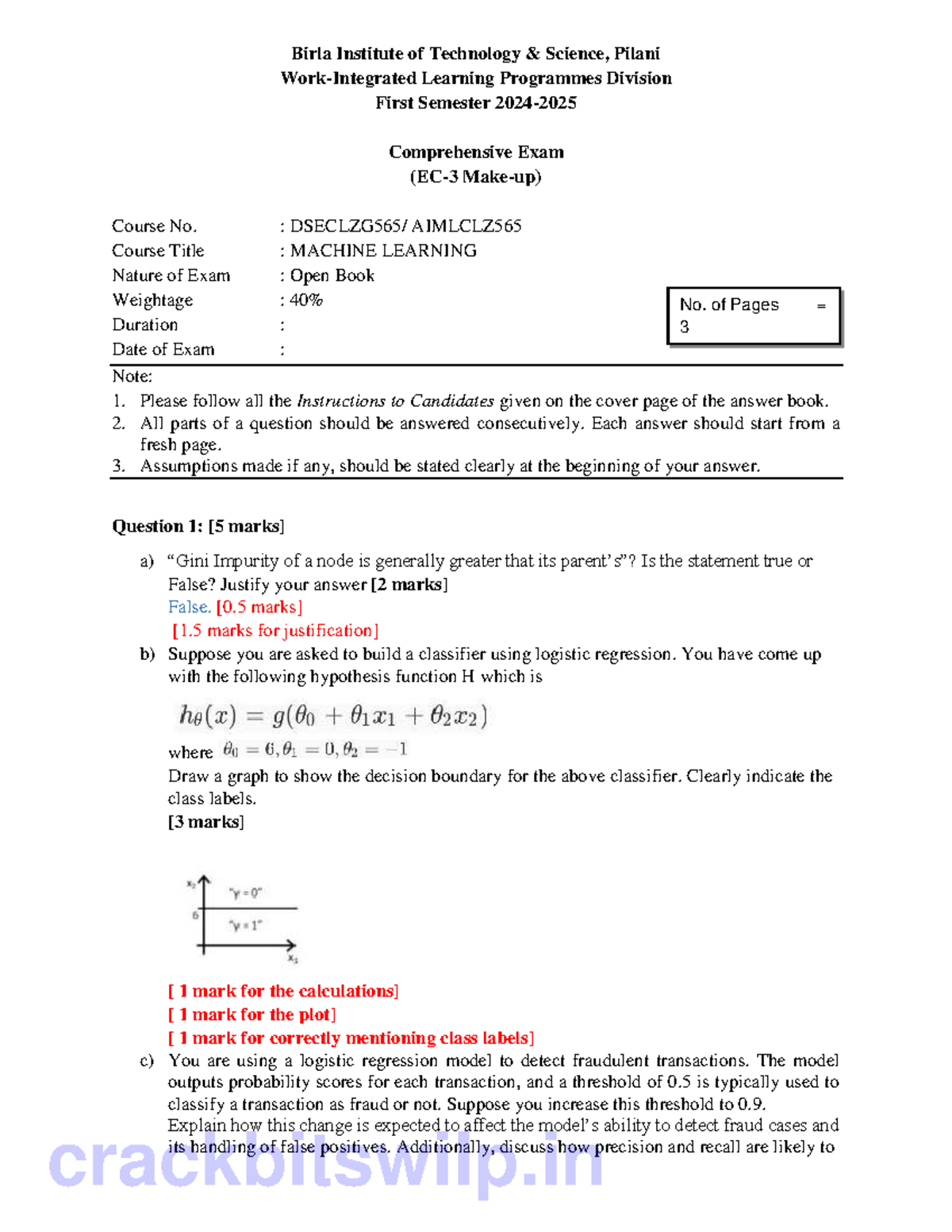 AIMLCLZ565 Machine Learning Final Exam Answer Key - 2025 - Studocu