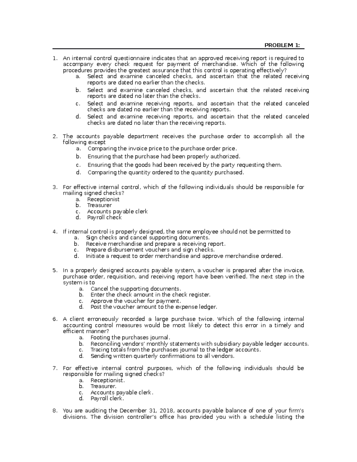 Notes on Accountancy 101 - Internal Controls and Liabilities - Studocu