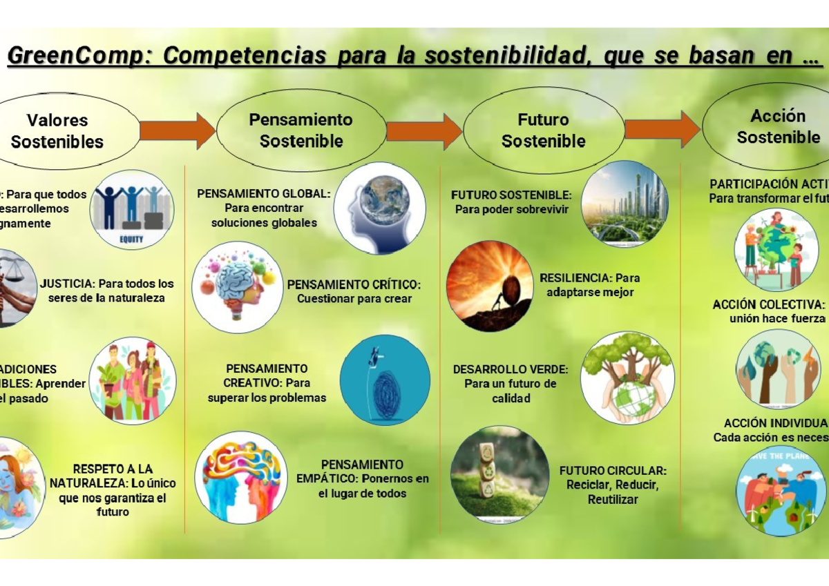 Infografía sobre GreenComp: Competencias para la Sostenibilidad - Studocu