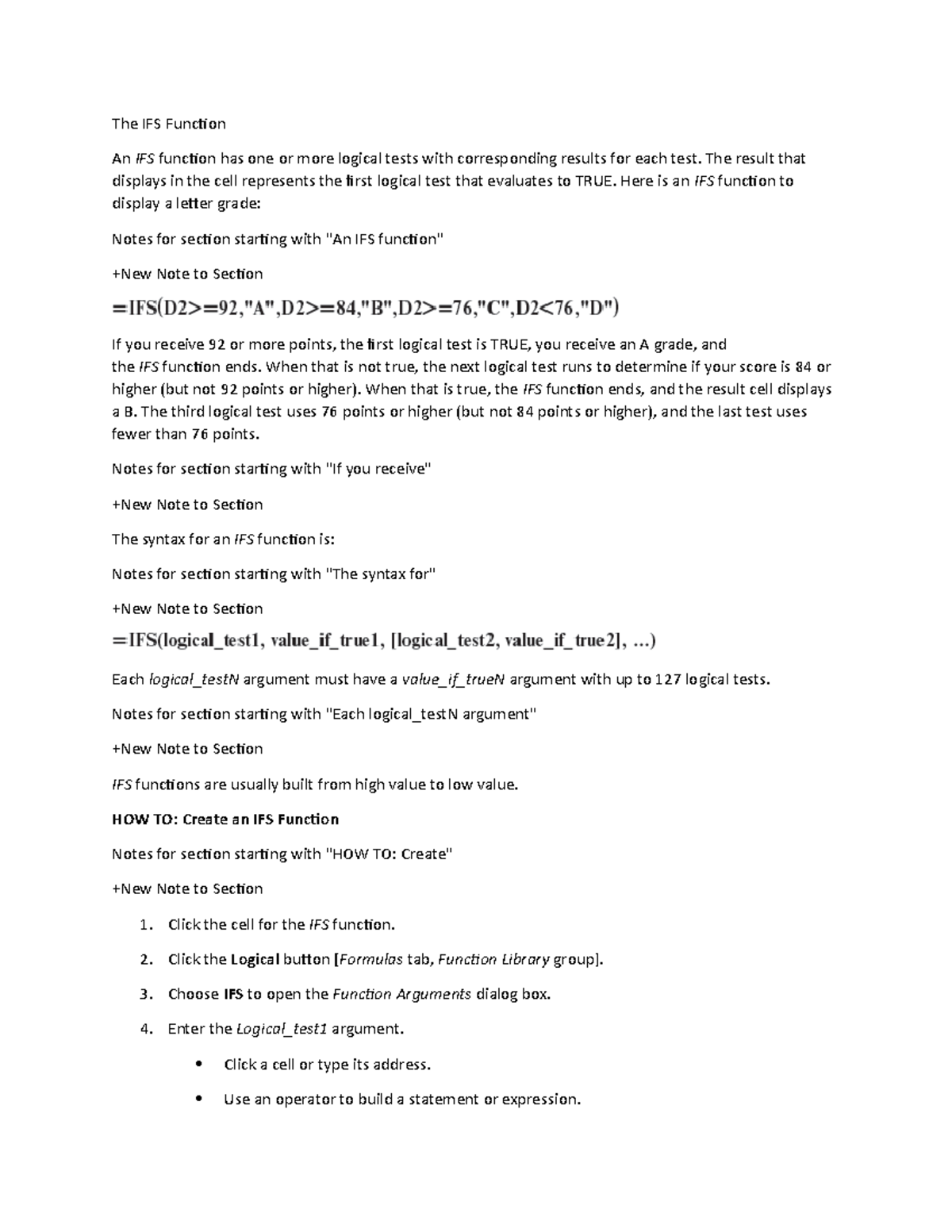 Switch function - The IFS FunctionAn IFS function has one or more ...