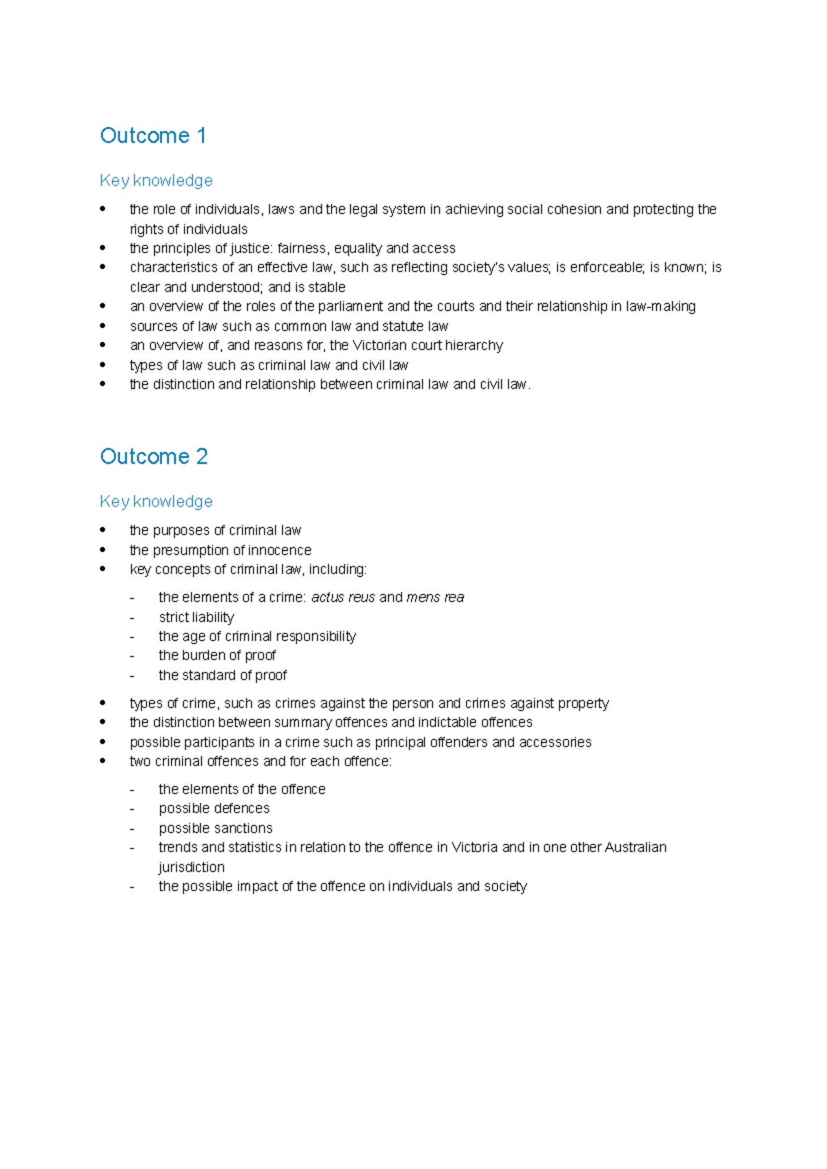 Legal Exam Prep Unit 1: Social Cohesion & Criminal Law Insights - Studocu