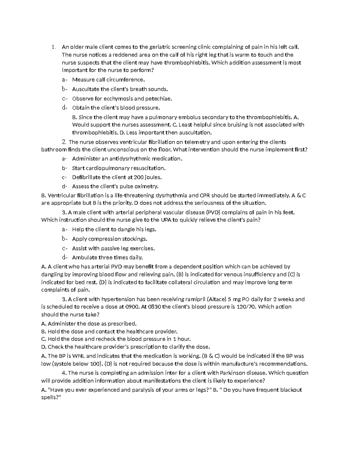 Med-Surg 2023 HESI Final Exam Study Guide & Key Concepts - Studocu