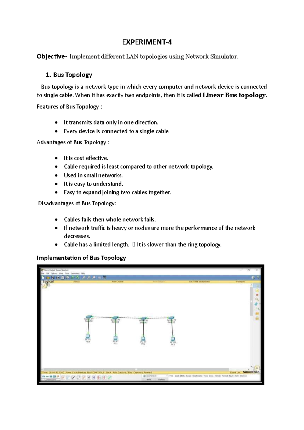 Exp 4 CN - Practical Implementation of Various LAN Topologies - Studocu