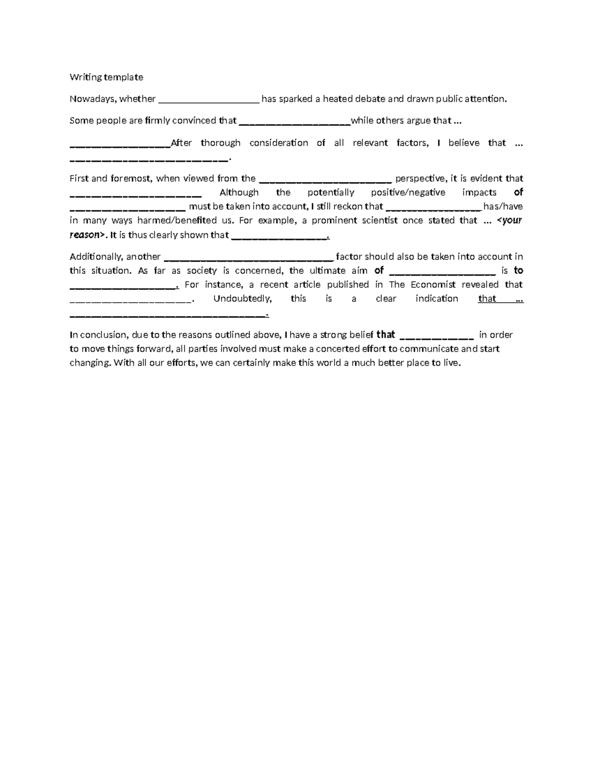 Temp - Templates on How the PTE Writing Works - Writing template ...