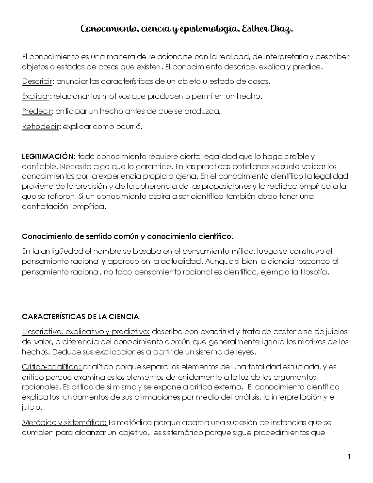 Taller 1° Parcial: Resumen sobre Conocimiento y Ciencia - Document Preview