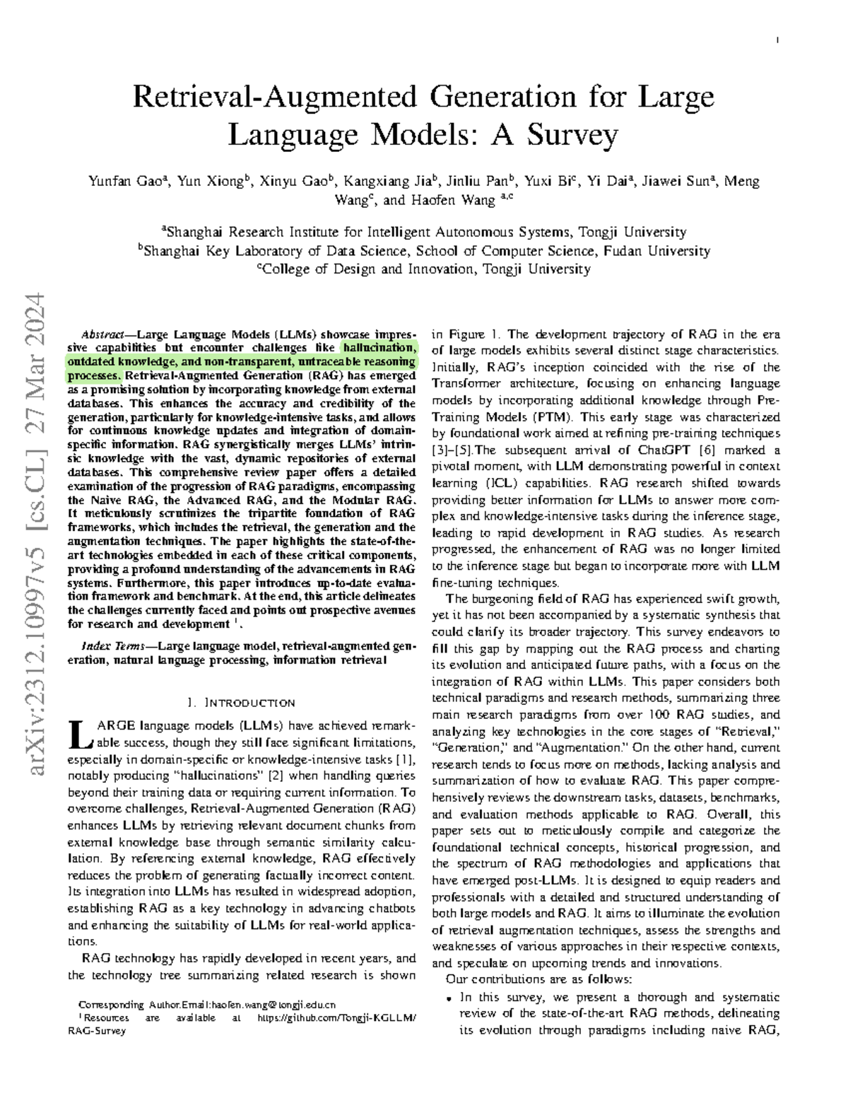 Retrieval-Augmented Generation for Large Language Models: A Survey ...