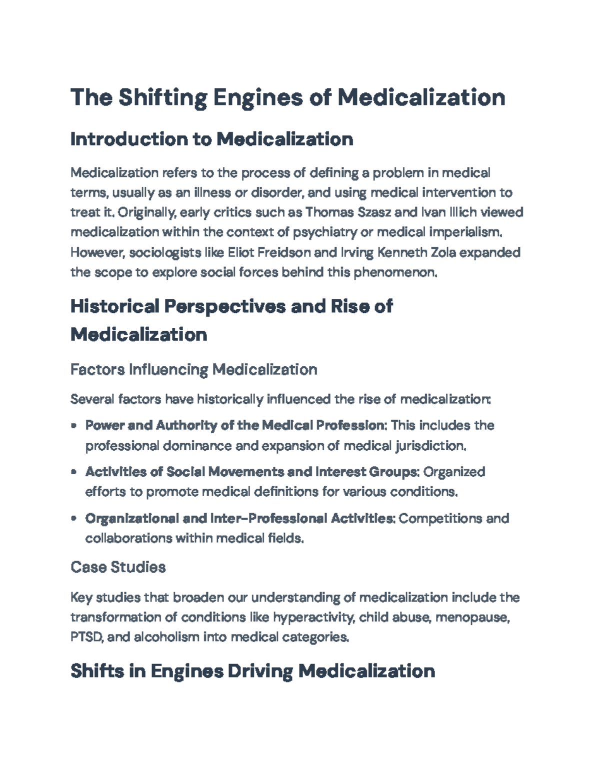 The Shifting Engines of Medicalization: Trends & Implications Analysis ...