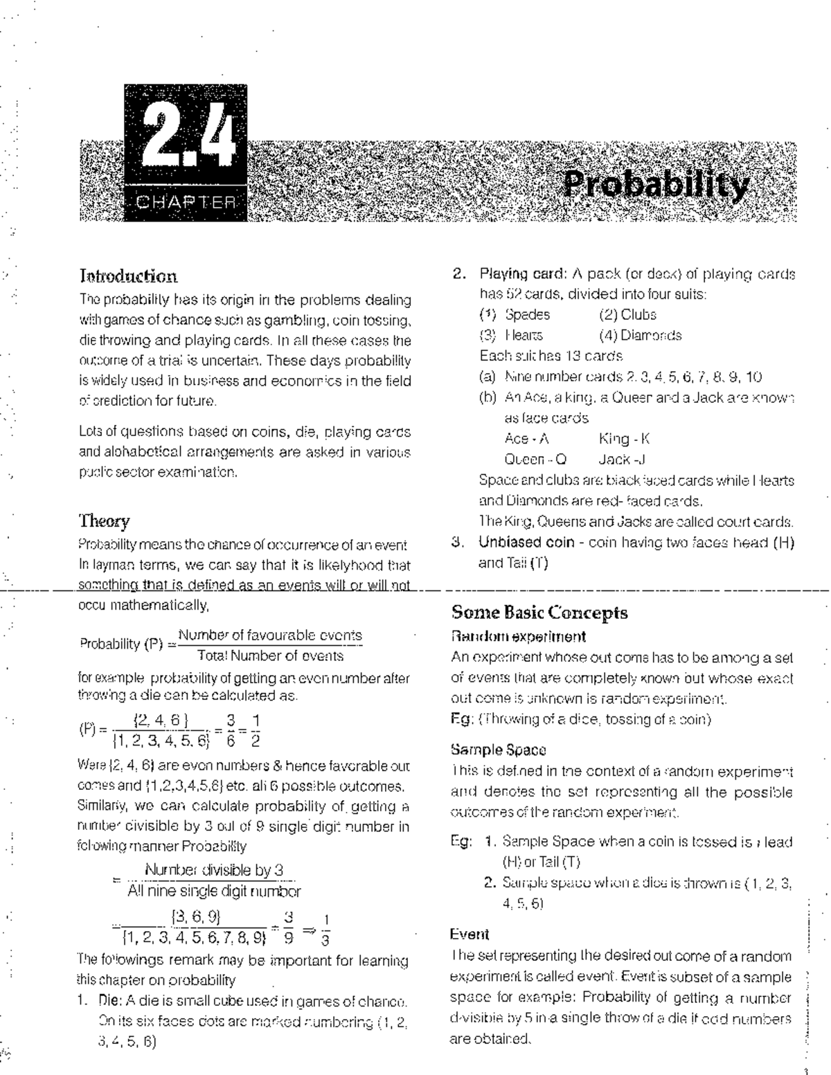 Probability Chapter 2.4: Understanding Playing Cards and Events - Studocu