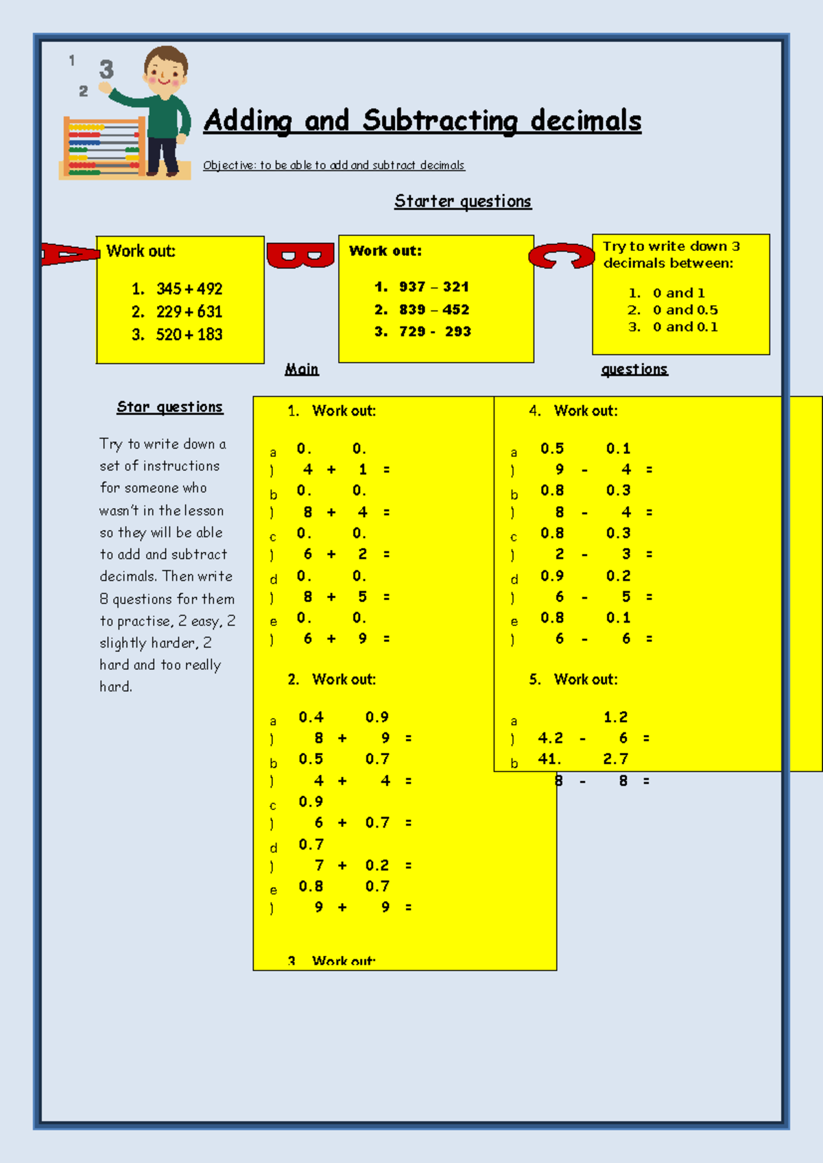 Adding & Subtracting Decimals - Practice Exercises (Math 101) - Studocu