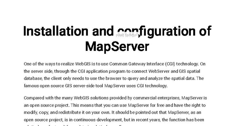 Installation and Configuration of MapServer for WebGIS Solutions - Studocu
