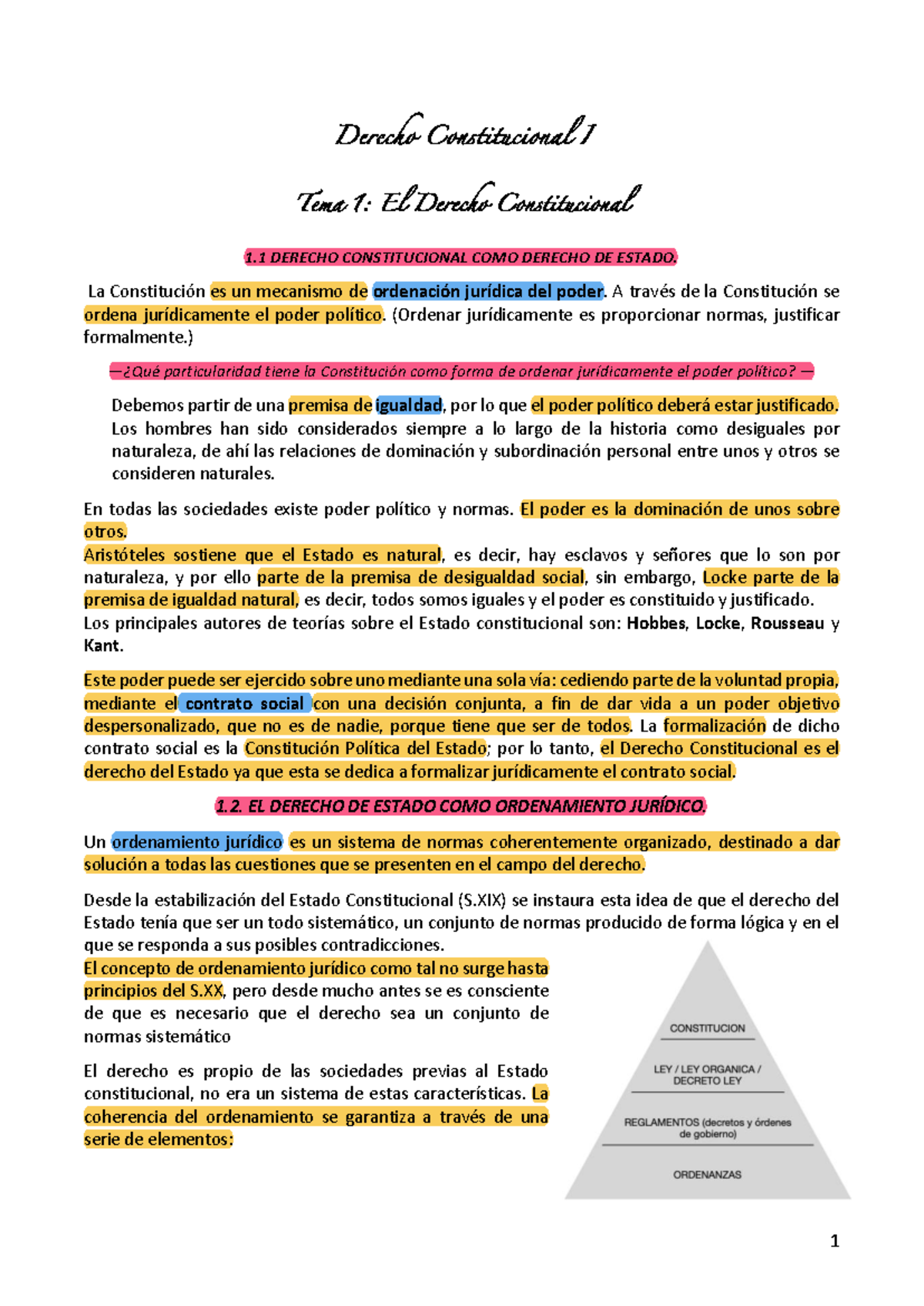 Constitucional I - Apuntes Completos sobre Derecho y Estado - Studocu