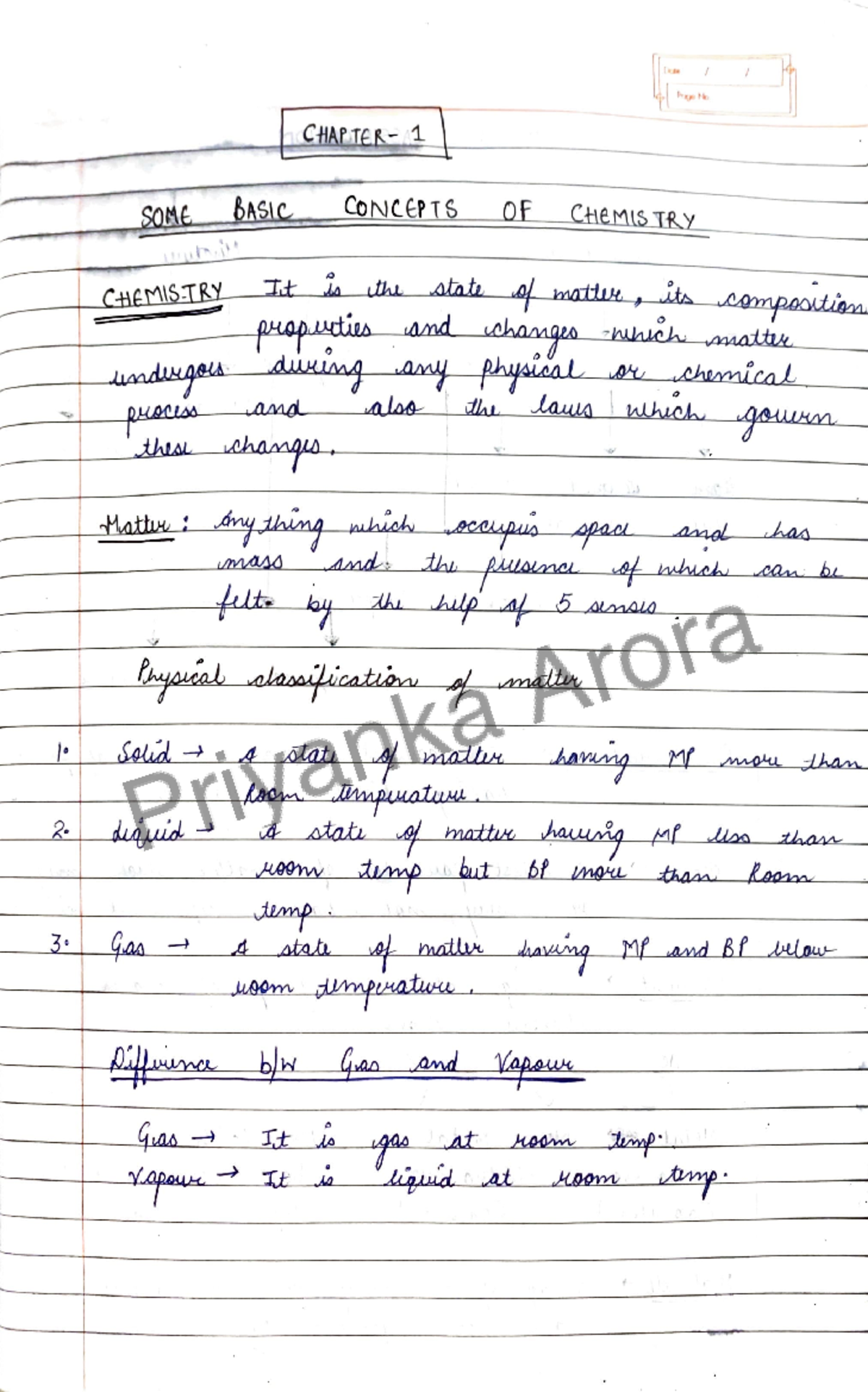 Ch 1 chem - ch 1 chemistry - Date 6 Page No 1 SOME BASIC CONCEPTS OF ...
