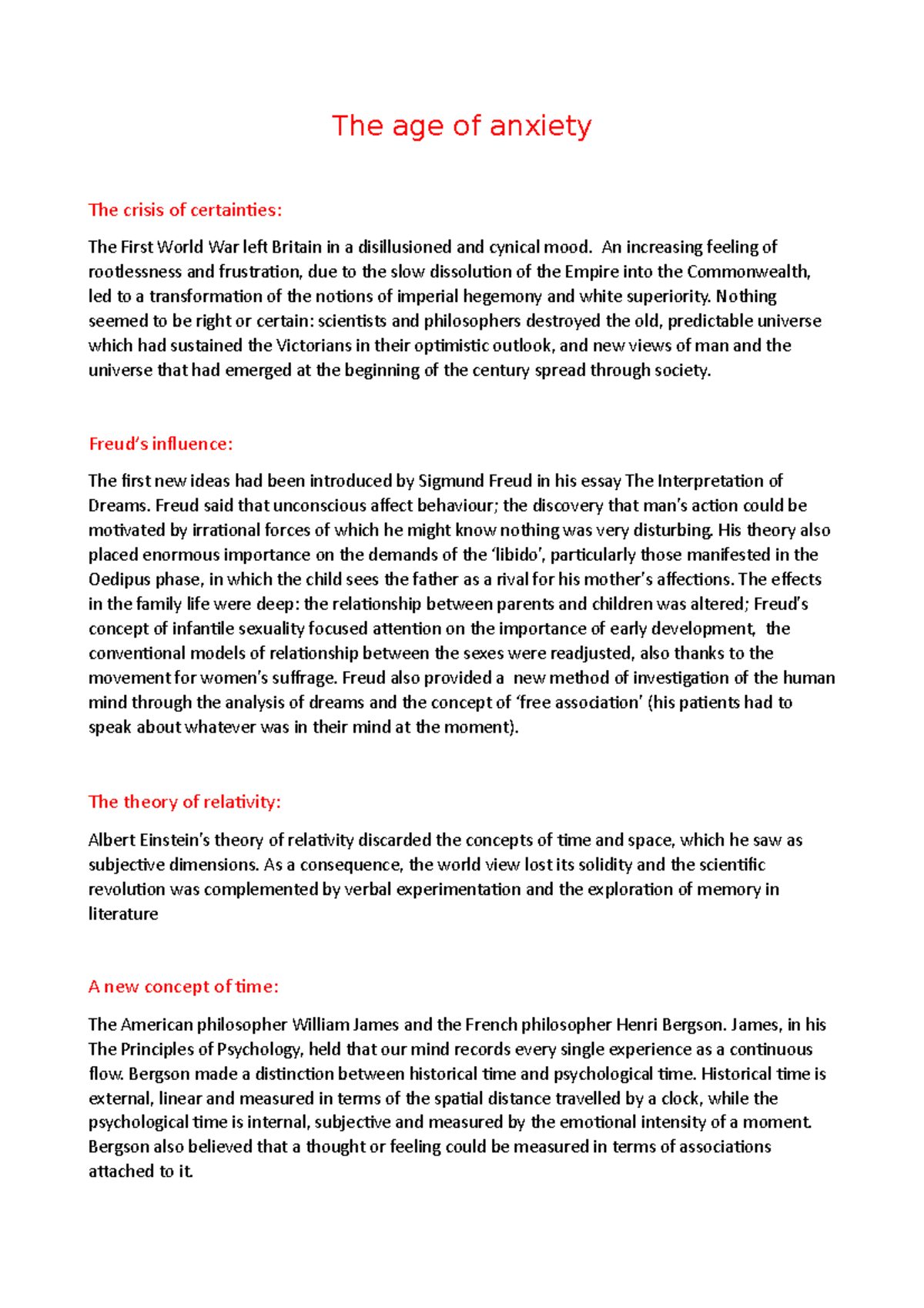 The age of anxiety - An increasing feeling of rootlessness and frustra ...