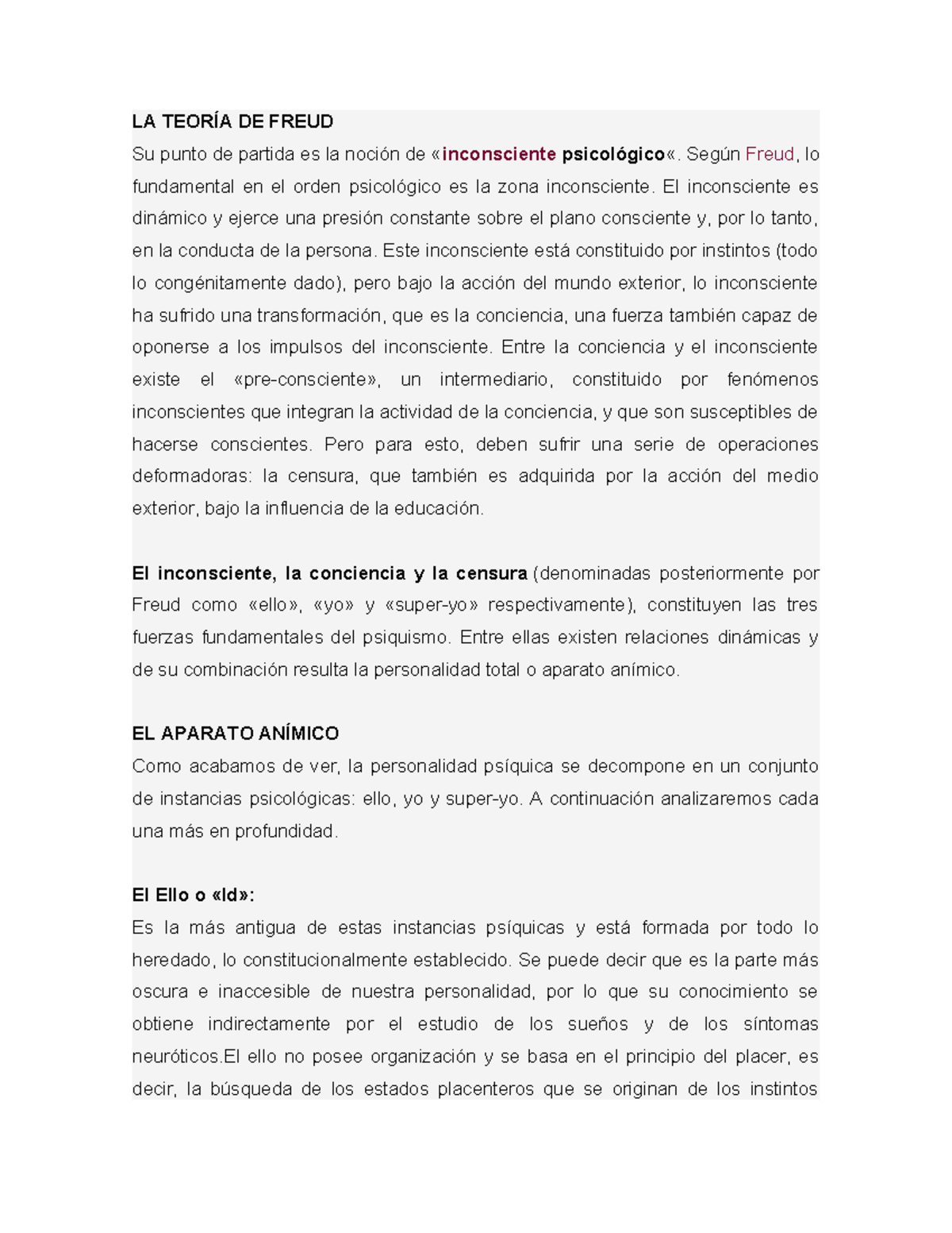 Teoría de Freud: análisis del inconsciente y sus instancias ...