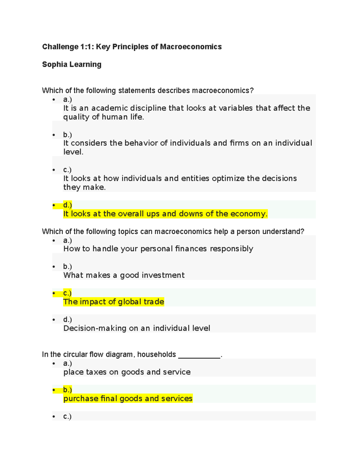 Challenge 1:1 Key Principles of Macroeconomics Notes - Studocu