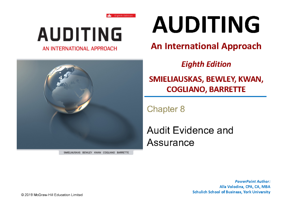 Auditing 8e PPT Ch08 - Audit Evidence & Assurance Techniques Summary ...