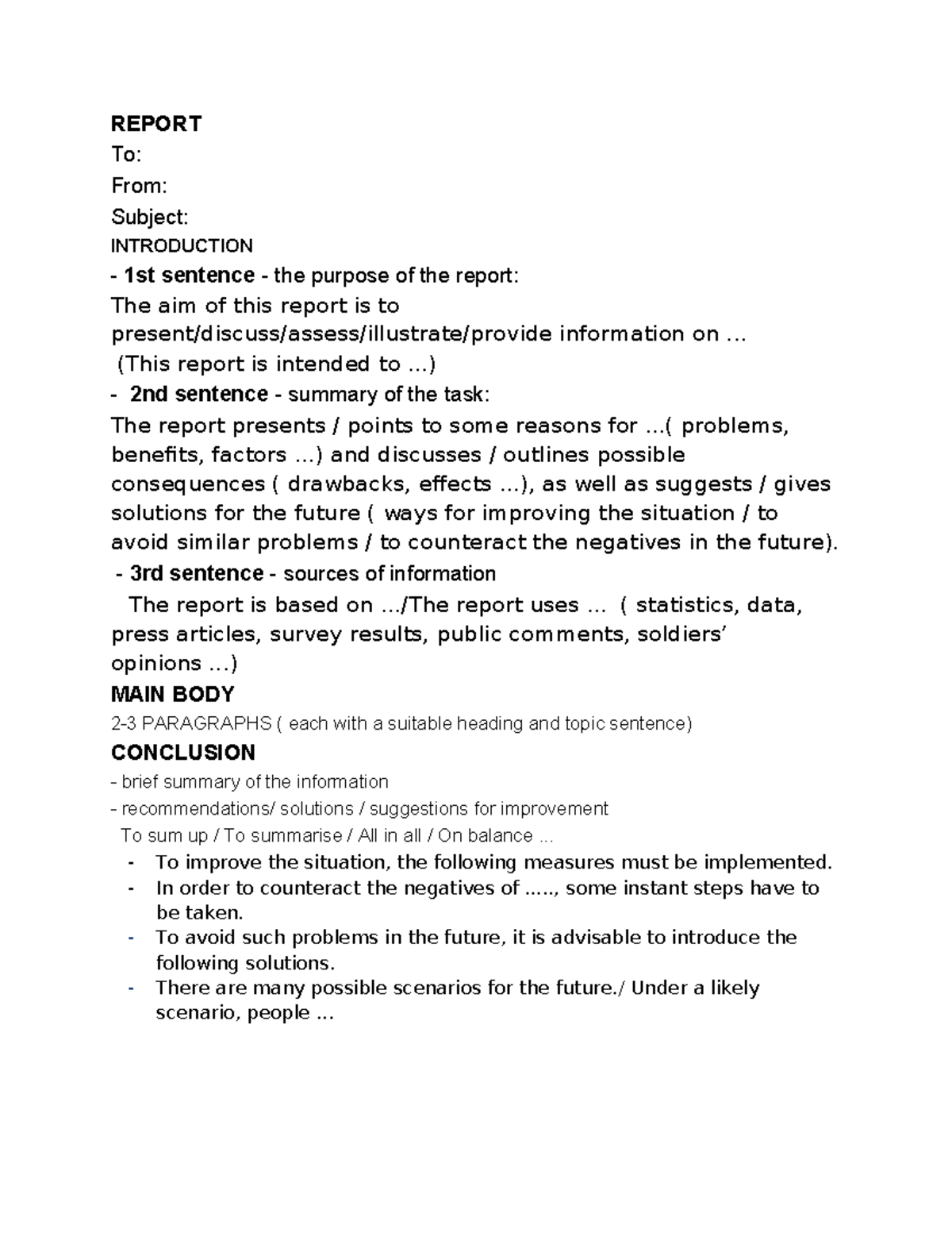 Report Structure Guidelines for Effective Writing - Studocu