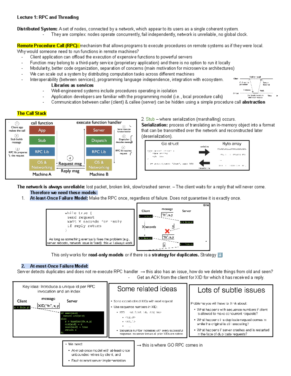CS351_Lecture_1_RPC_and_Threading_Concepts_CheatSheet - Studocu