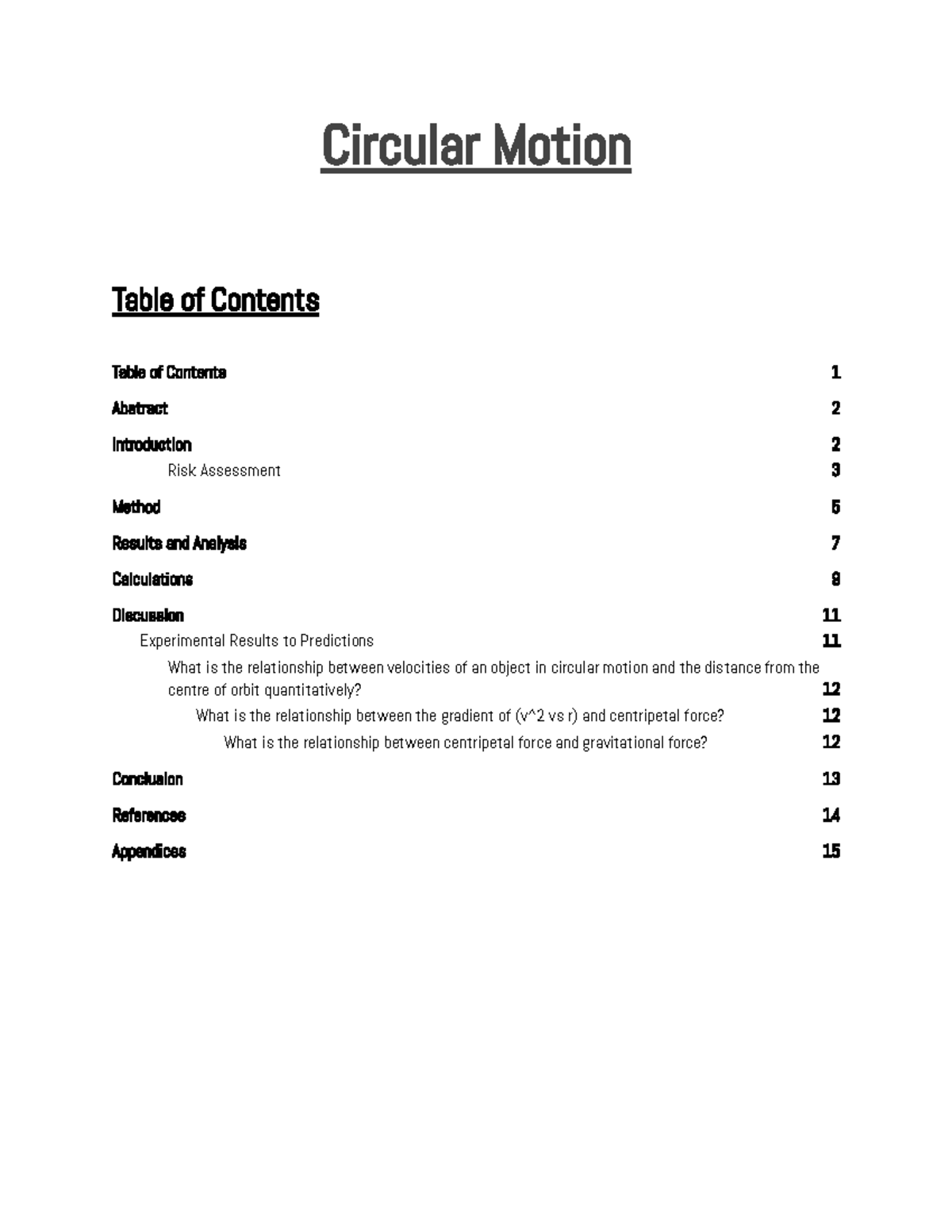 Year 12 Physics Assignment - Exploring Circular Motion Variables - Studocu