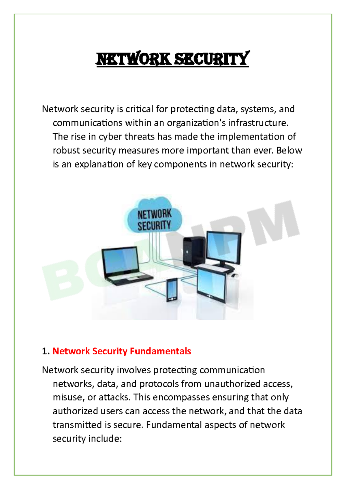 3-Network Security: Key Concepts and Practices for Protection - Studocu