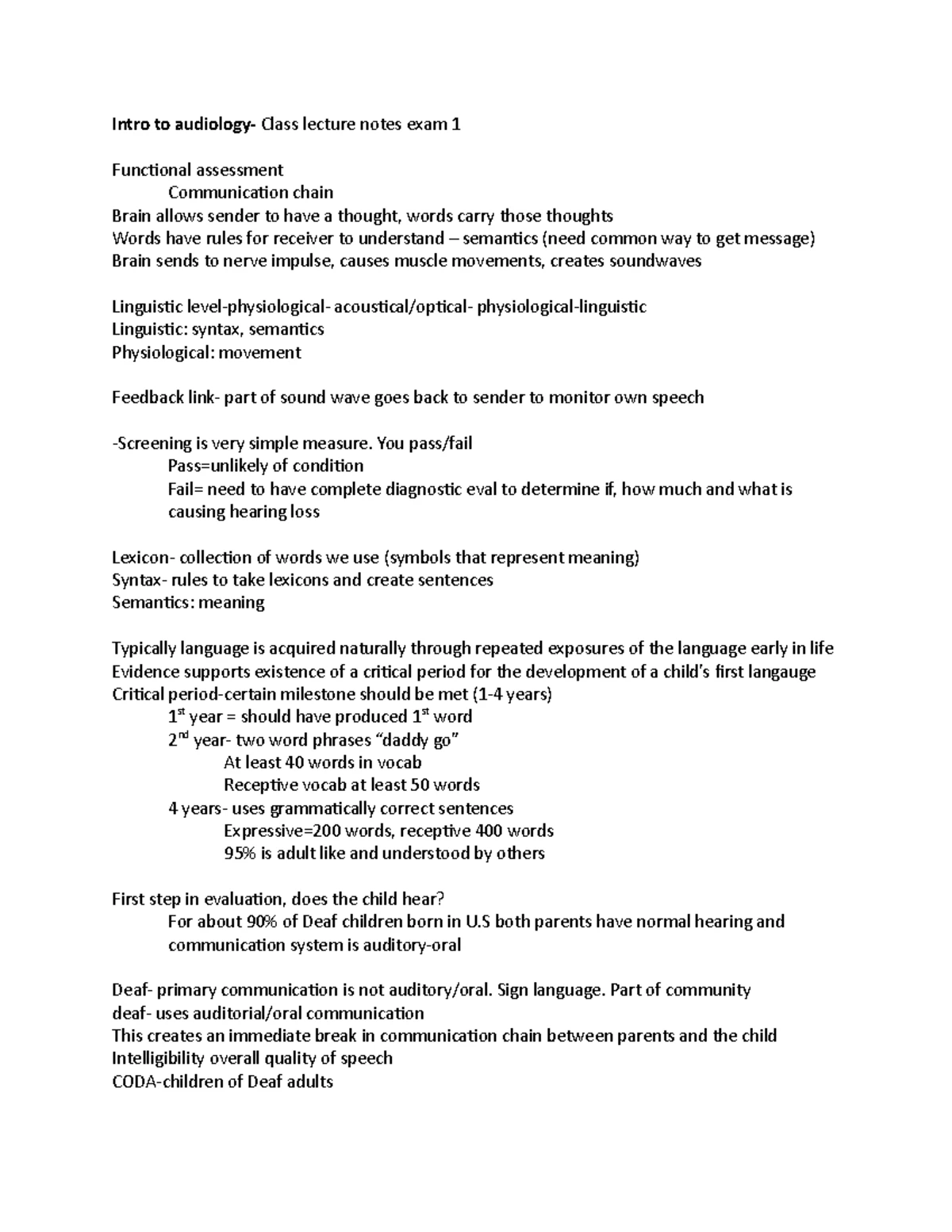 Intro to audiology lecture notes exam 3 - Intro to audiology- exam 3 ...
