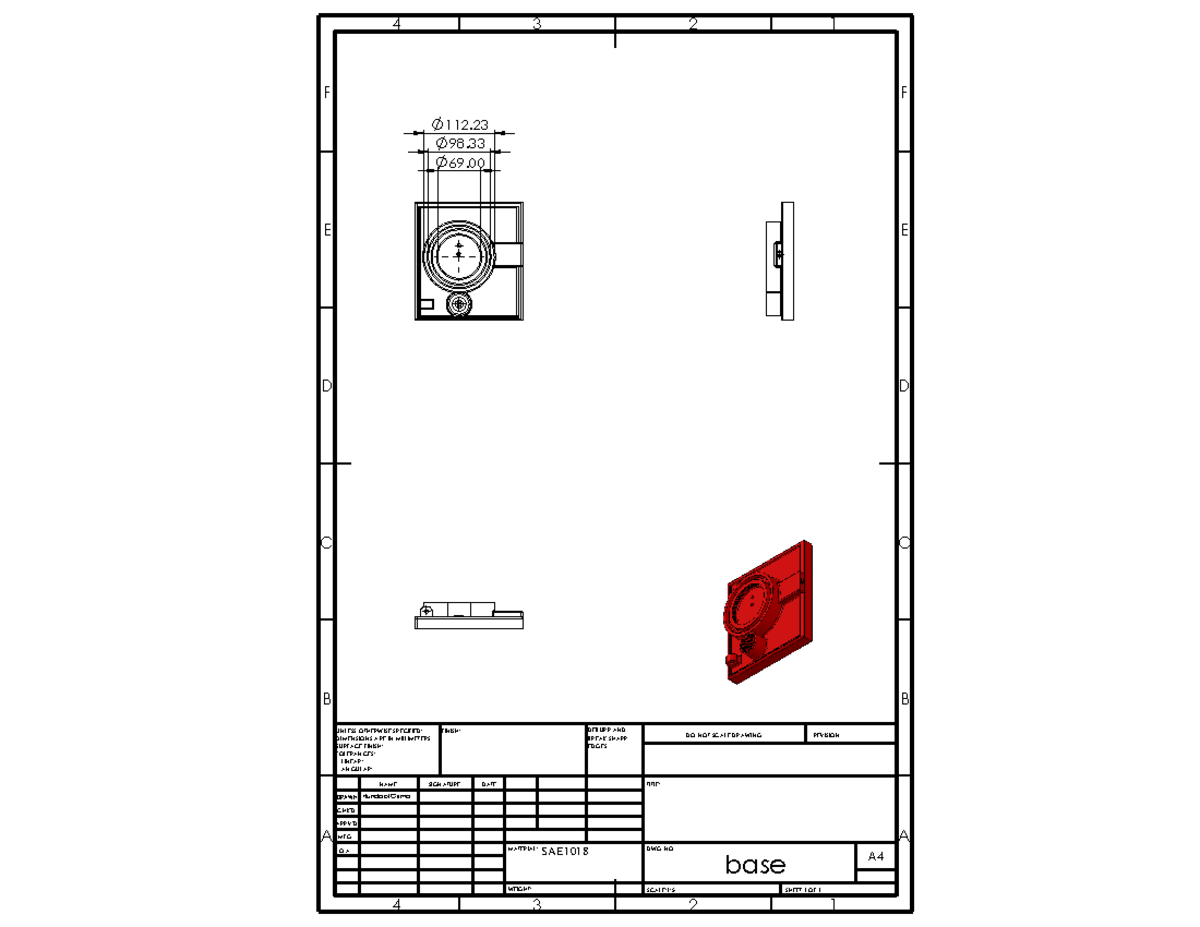 Base - Sheet 1 - cad drawing - SCALE:1: A WEIGHT: A A B B C C D D E E F ...
