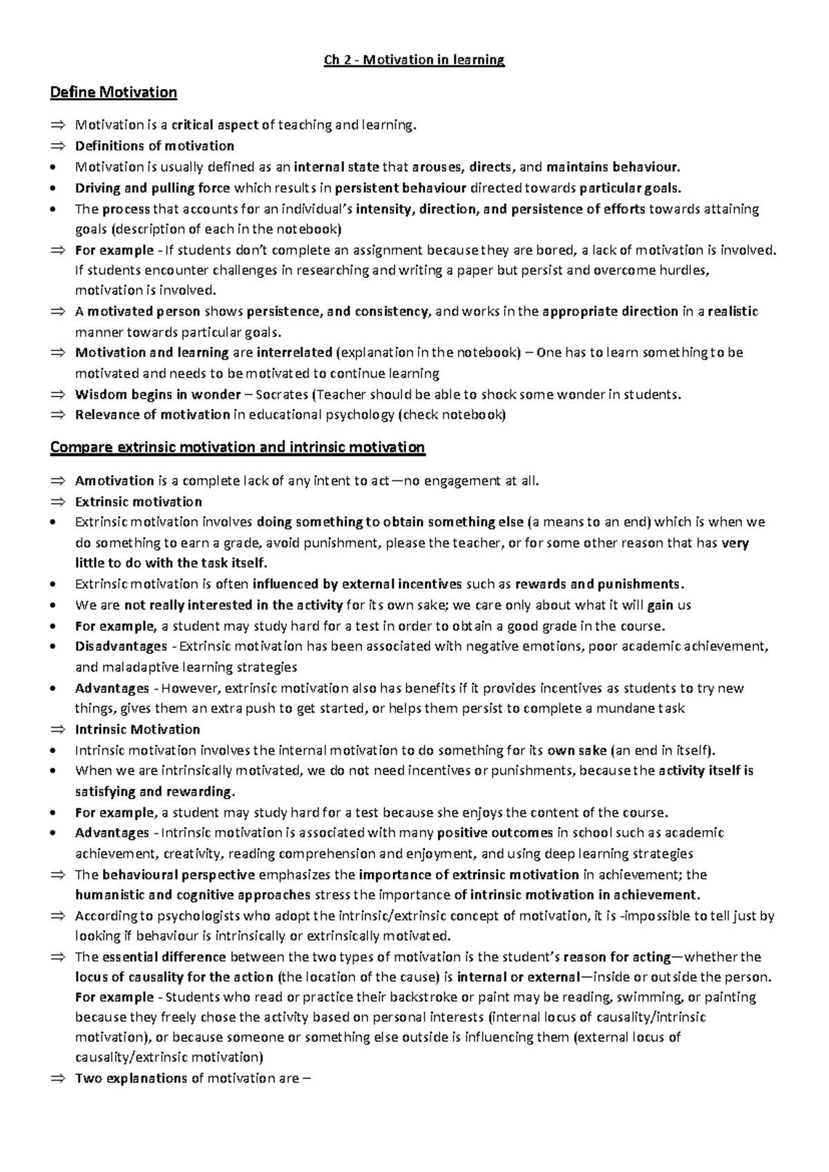 Ch 2 - Understanding Motivation in Learning and Education Psychology ...