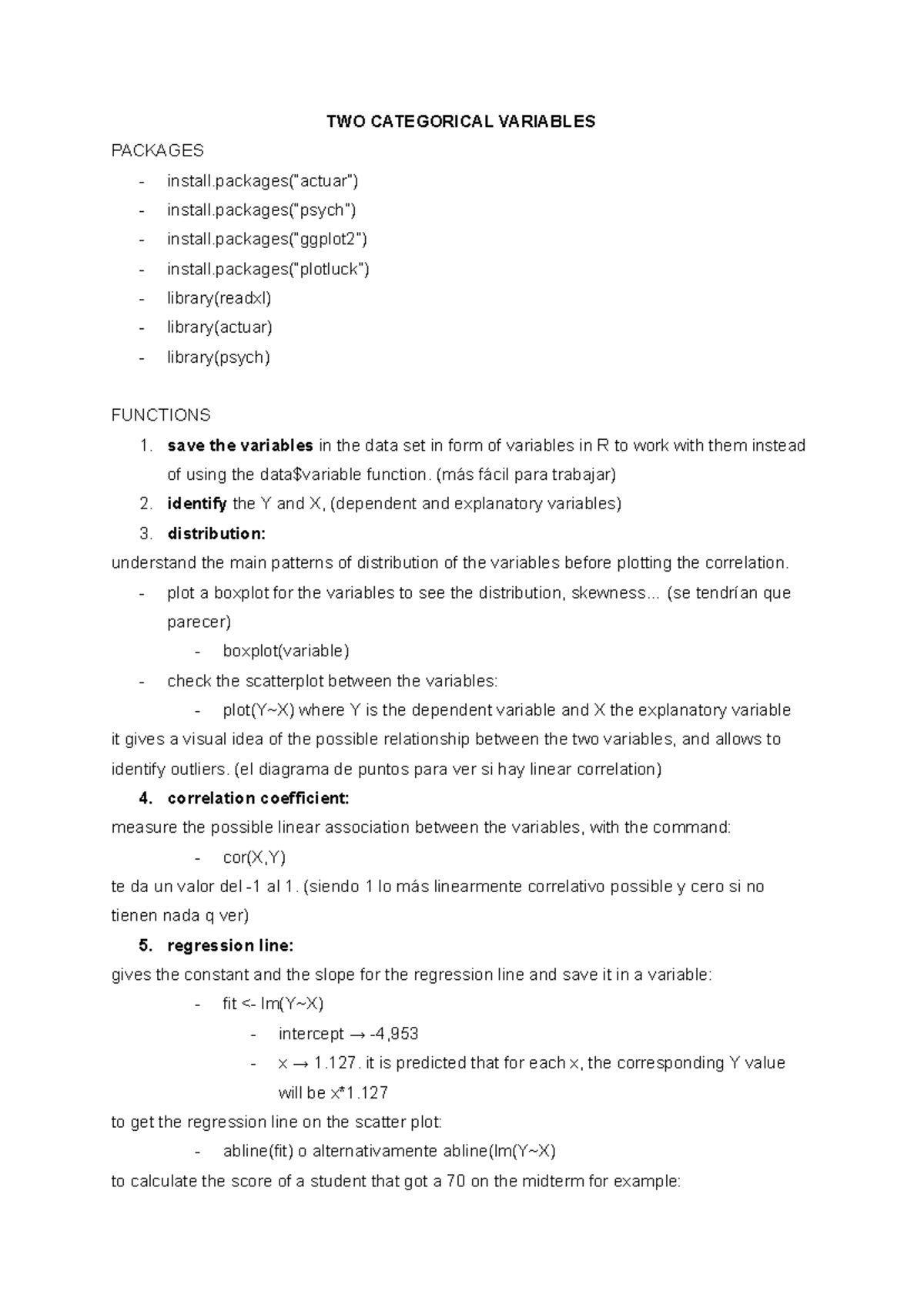 Rstudio regresión - TWO CATEGORICAL VARIABLES PACKAGES install(“actuar ...
