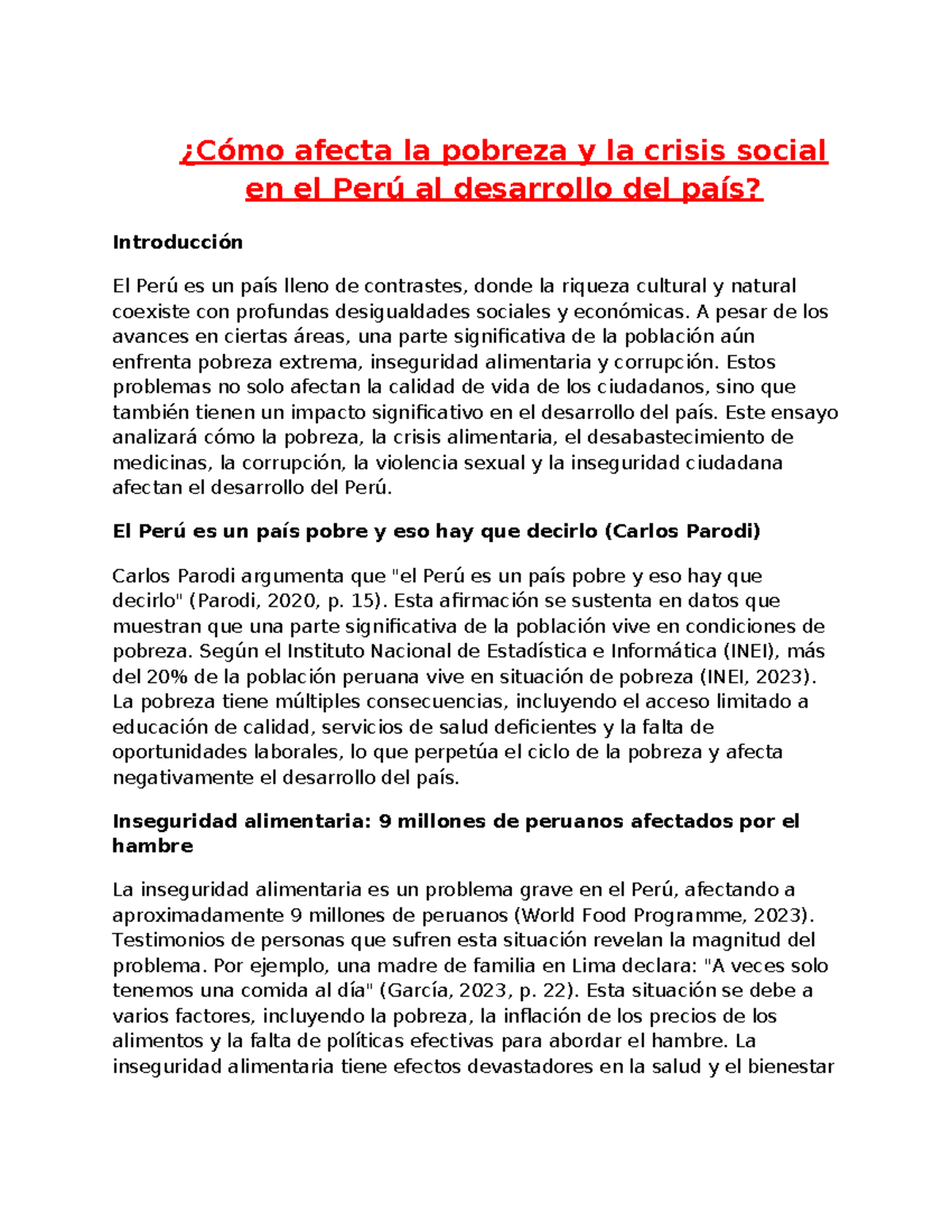 Cómo afecta la pobreza y la crisis social en el Perú al desarrollo del ...