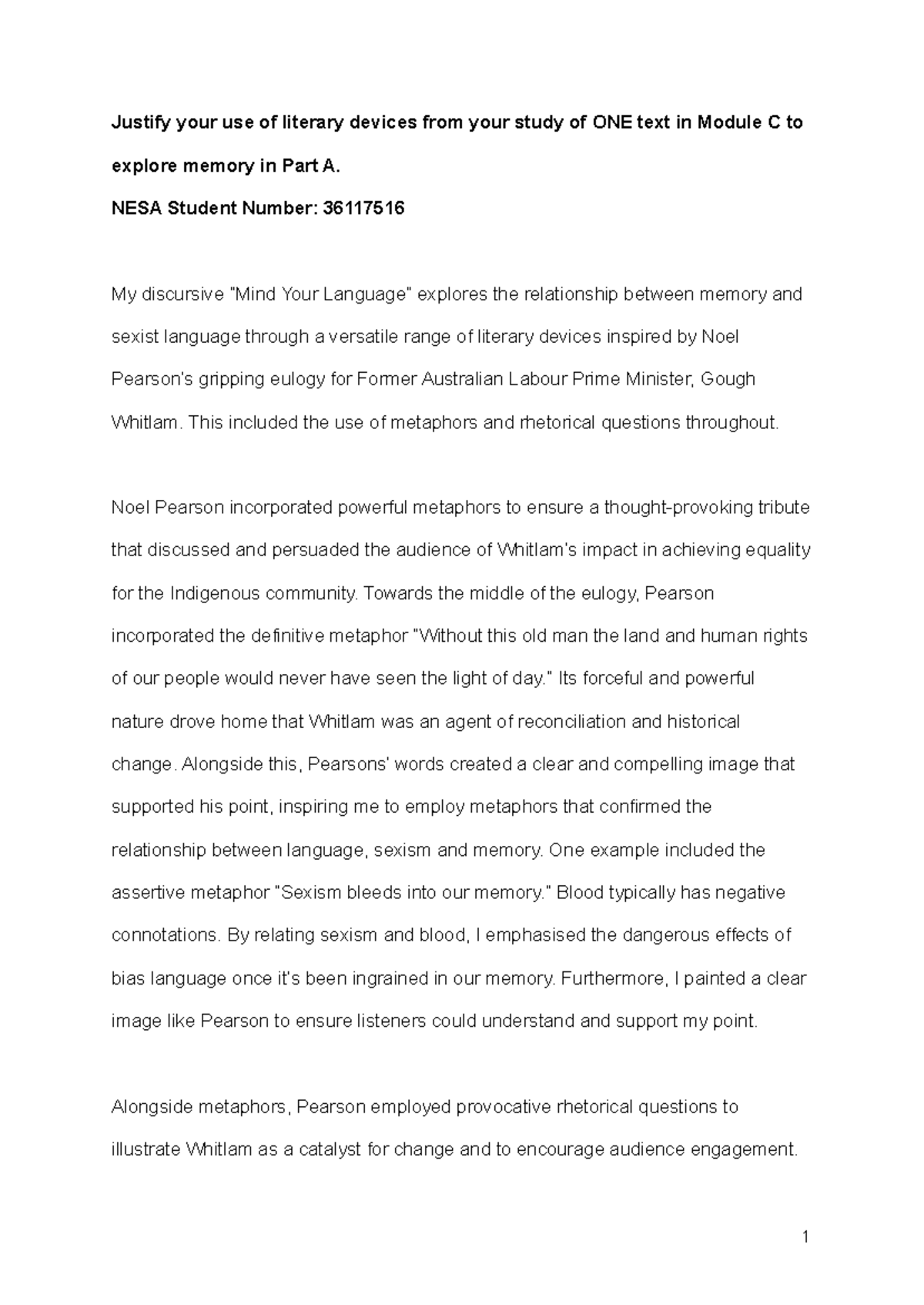 Reflection Assessment 2: Exploring Memory and Language in Module C ...