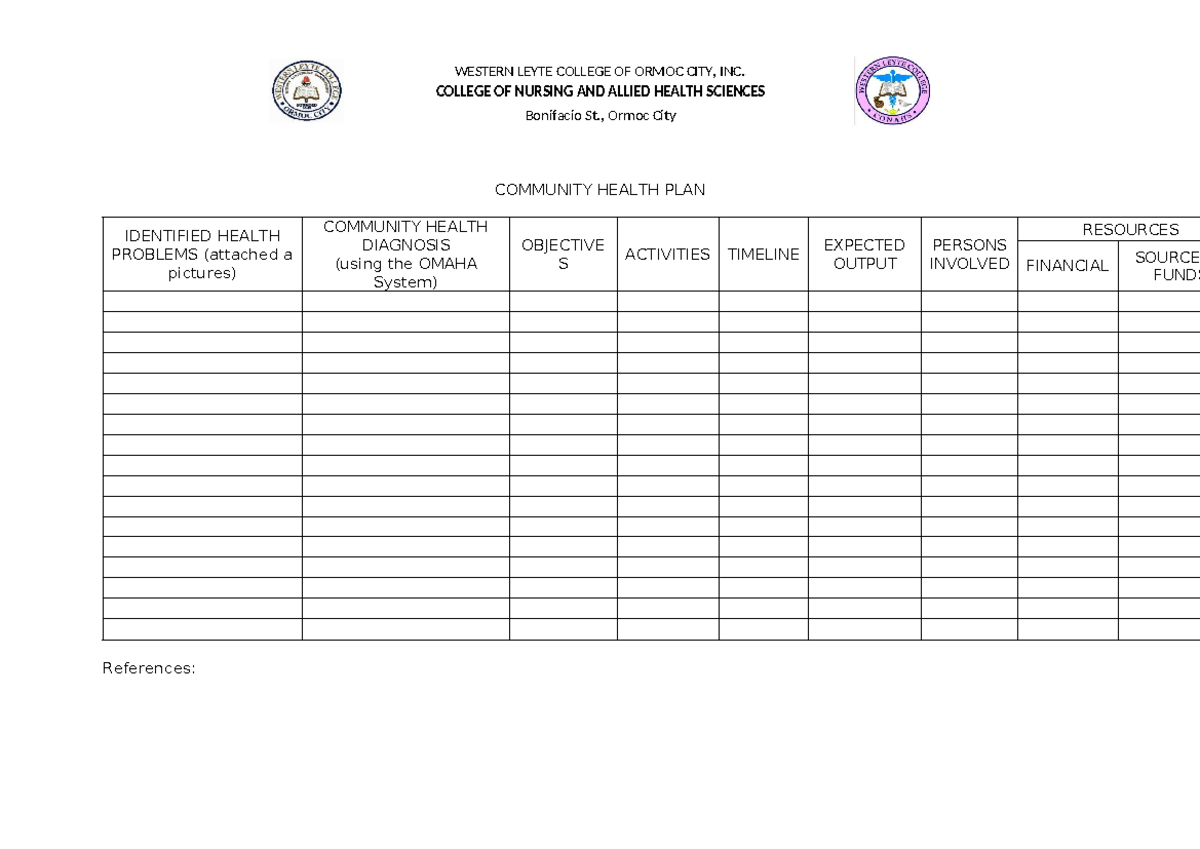 Community- Health-PLAN - Science, Technology, and Society - COMMUNITY ...