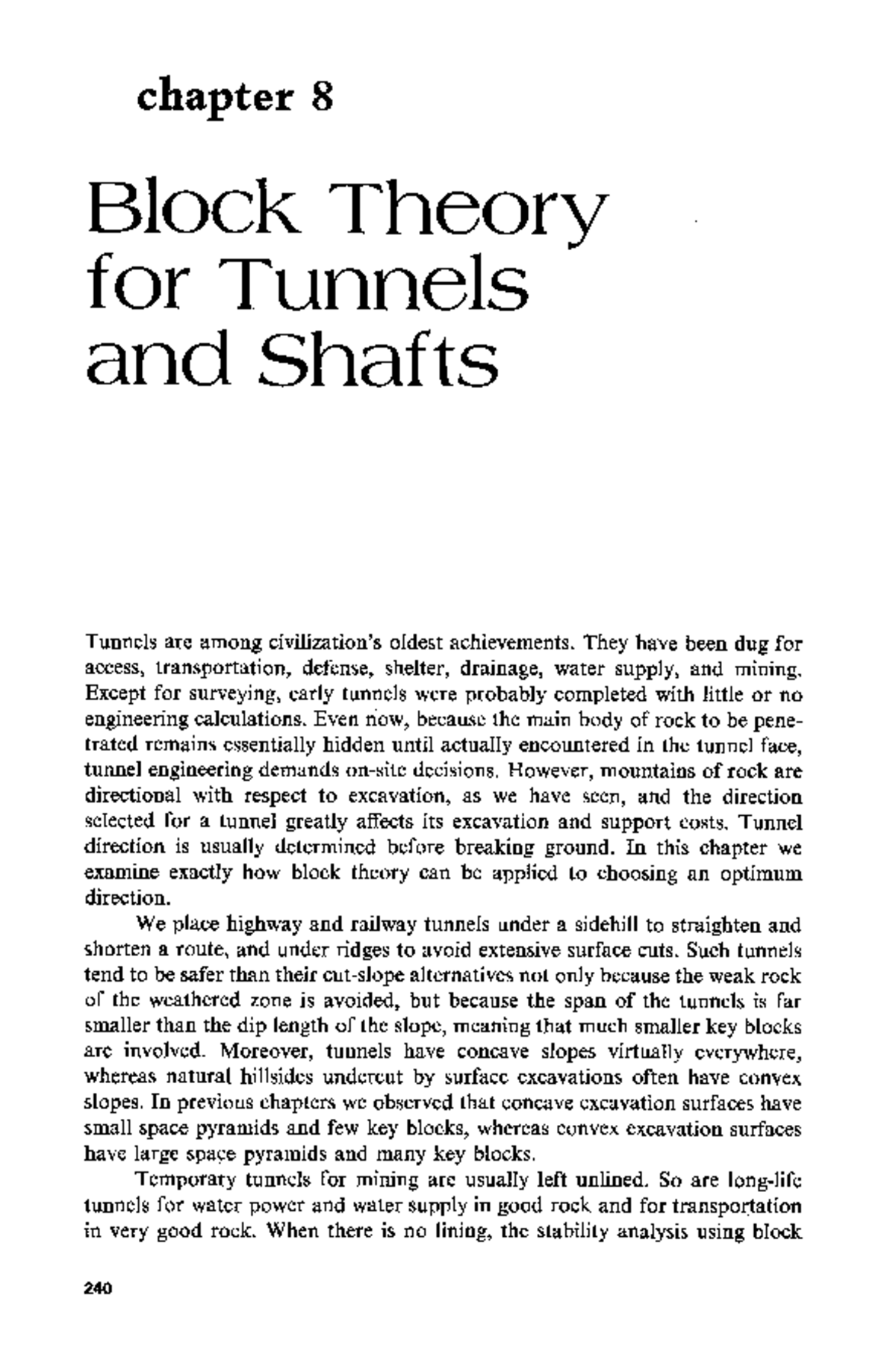 Chapter 8: Block Theory for Tunnels and Shafts - Tunnel Wedge Analysis ...