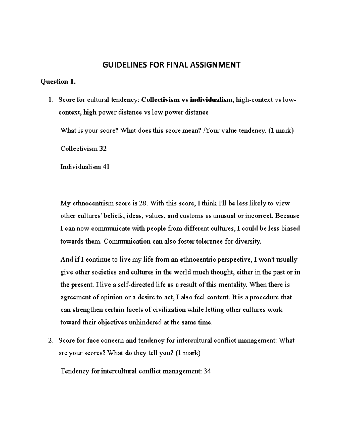 Guidelines FOR Final Assignment 2020 - GUIDELINES FOR FINAL ASSIGNMENT ...