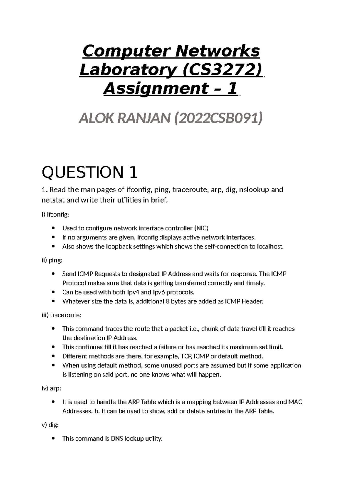Ass1 CN - assignment 1 - Computer Networks Laboratory (CS3272 ...